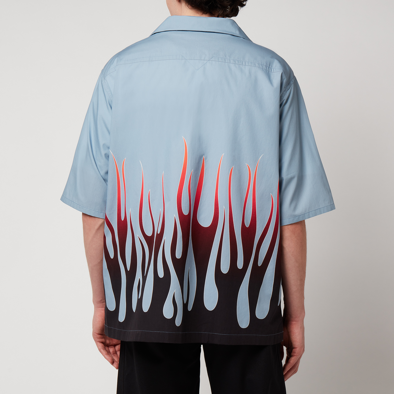 KENZO Men's Casual Flame Short Sleeves Shirt - Blue - S