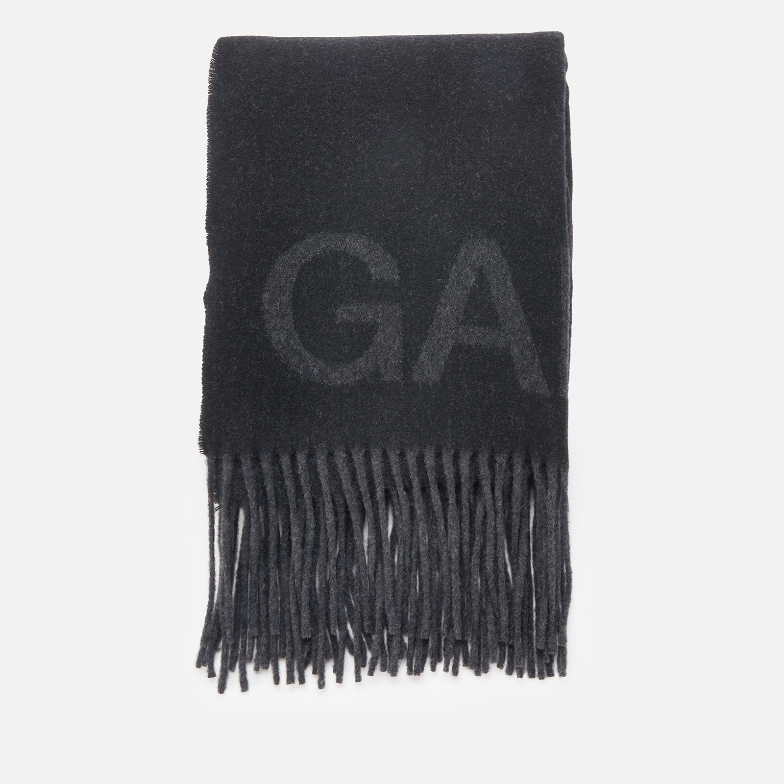 Ganni Fringed Recycled Wool-Blend Scarf | Coggles