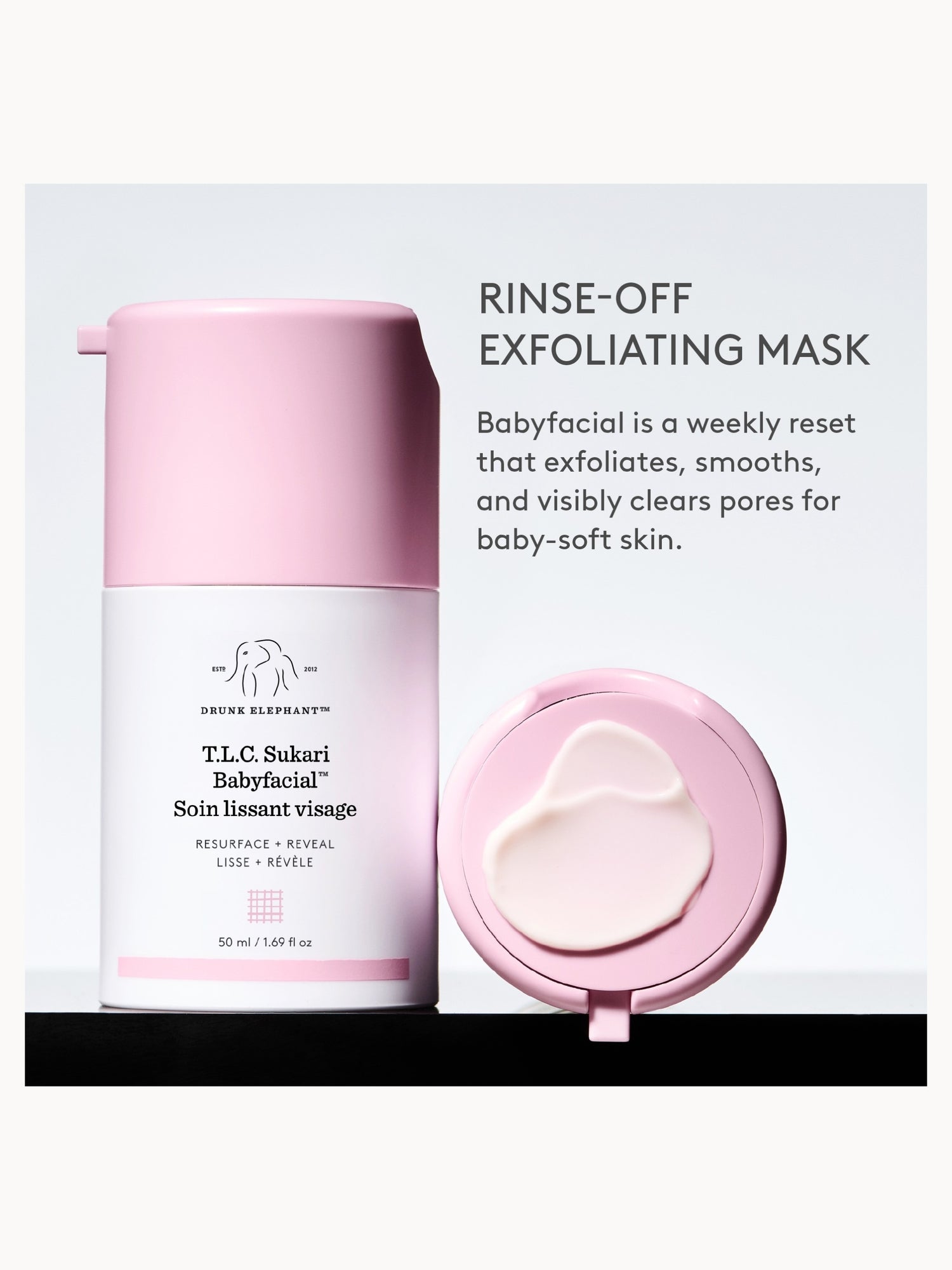 パック・フェイスマスク Drunk Elephant Babyfacial 50ml Drunk Elephant TLC Glycolic Babyfacial Mask 50ml | LOOKFANTASTIC