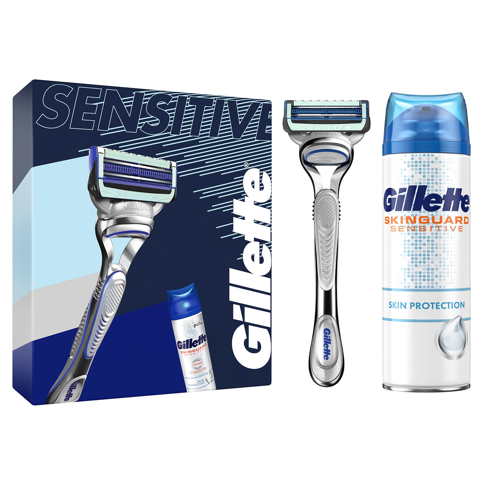 Sensaguard Razor Men's Gift Set SkinGuard Sensitive Razor & Shave Gel | Gillette