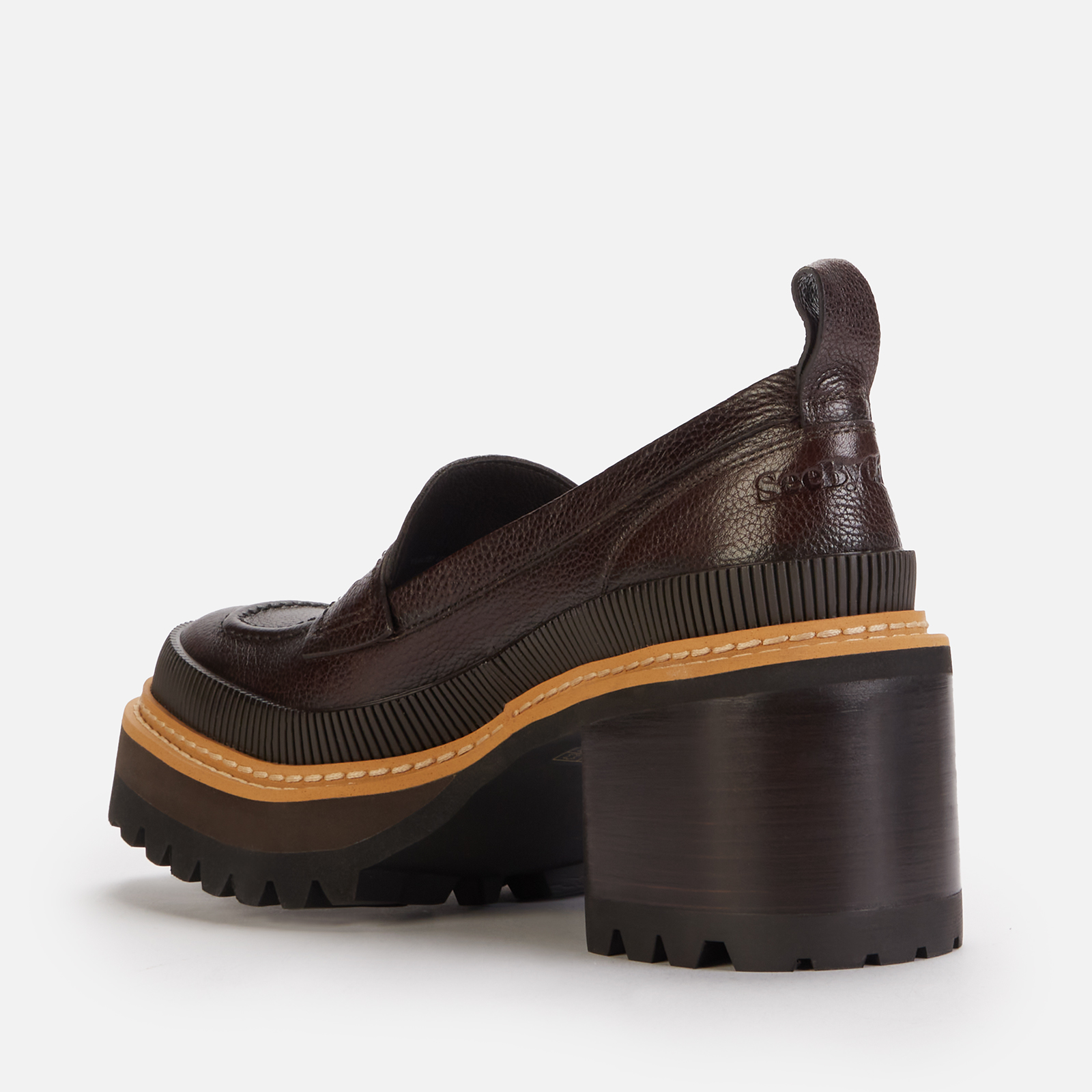 【See by Chloé】Mahalia Leather shoes 37 See By Chloé Women's Mahalia Leather Heeled Shoes - Dark