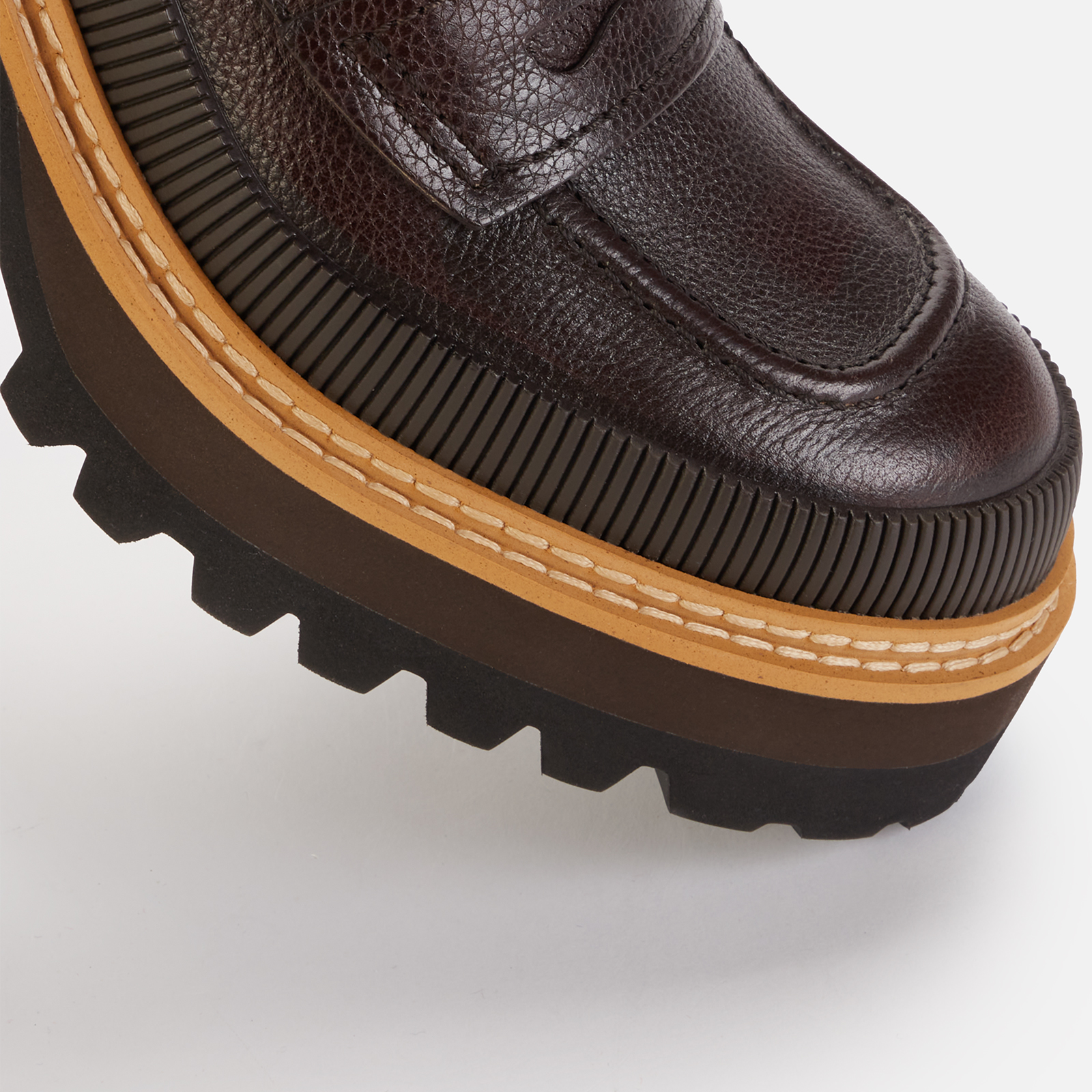 SEE BY CHLOÉ Mahalia Textured-Leather Heeled Loafers in