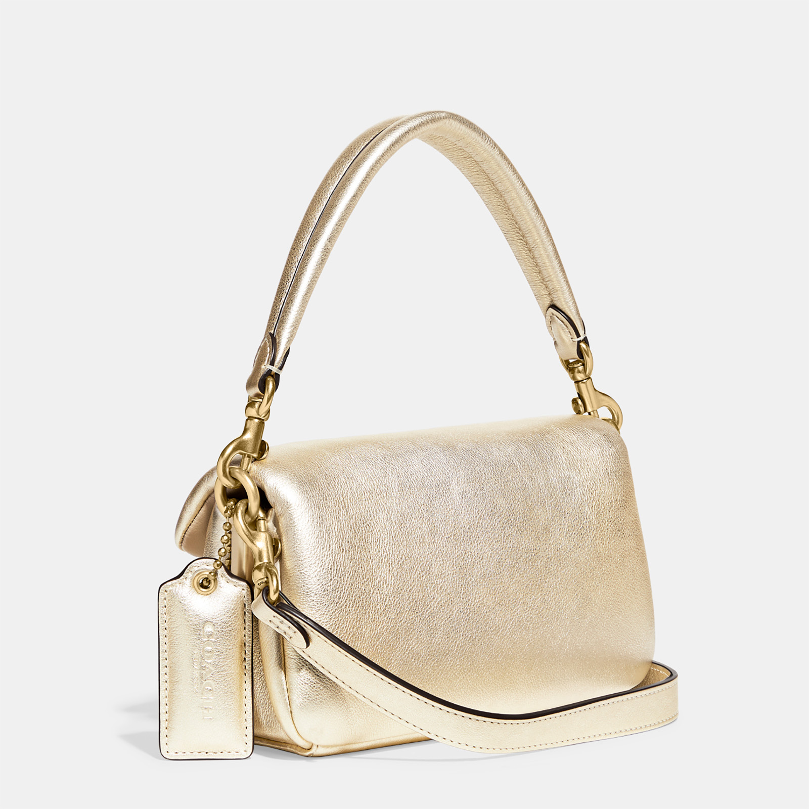 Coach purse gold metallic sale