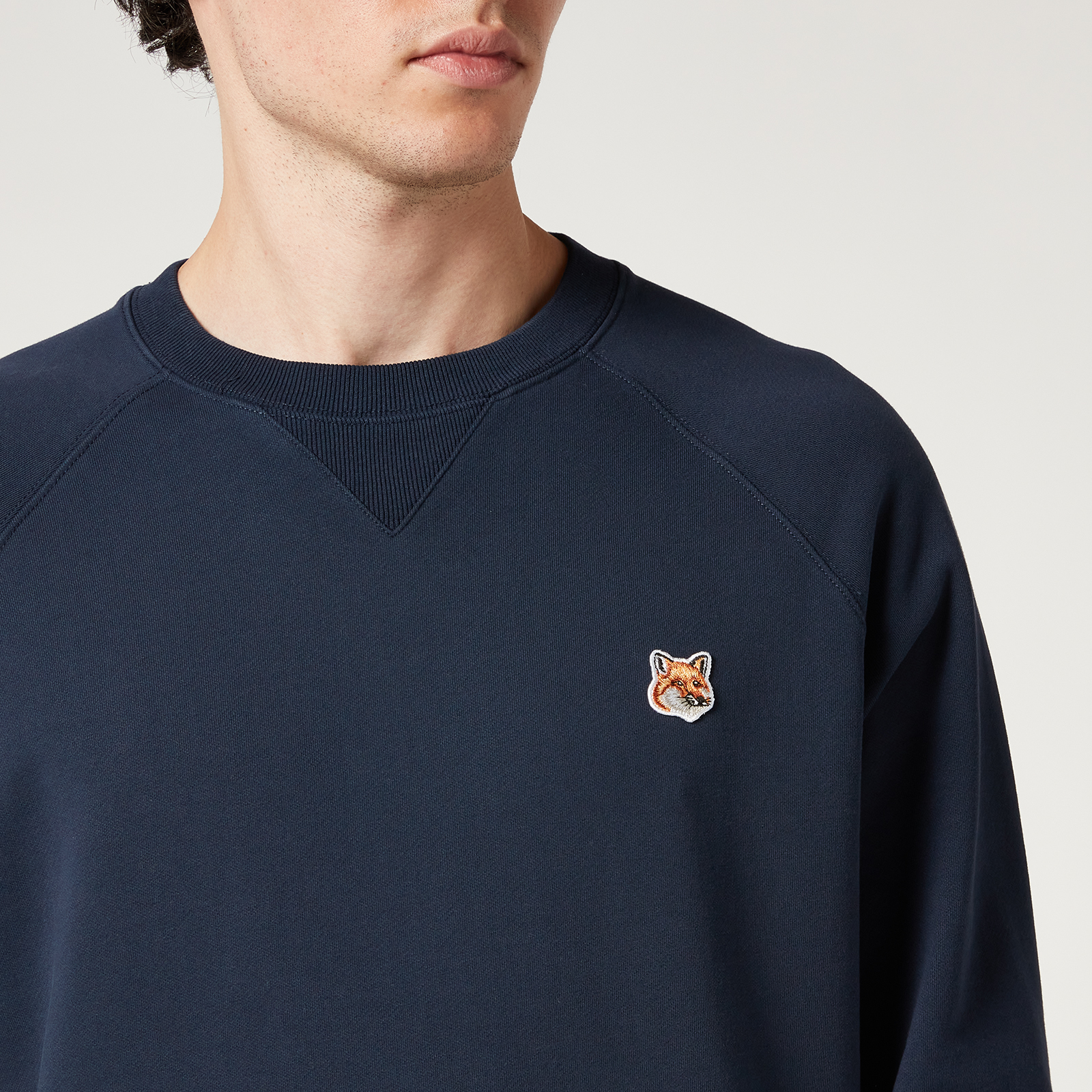 Maison Kitsuné Men's Fox Head Patch Classic Sweatshirt Maison Kitsuné Men's Fox Head Patch Classic Sweatshirt