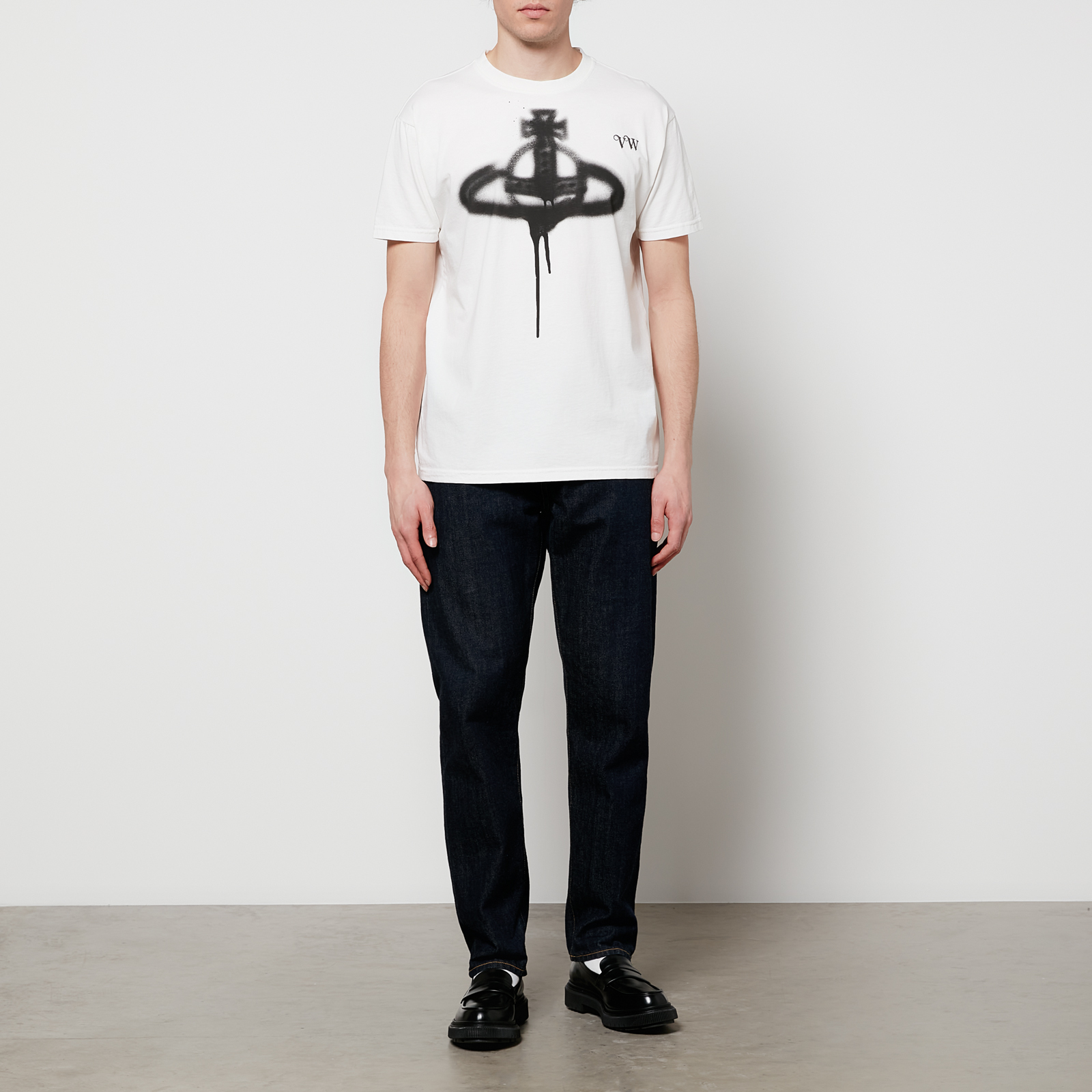 Vivienne Westwood Men's Spray Orb Classic T-Shirt - Off White - S | Coggles