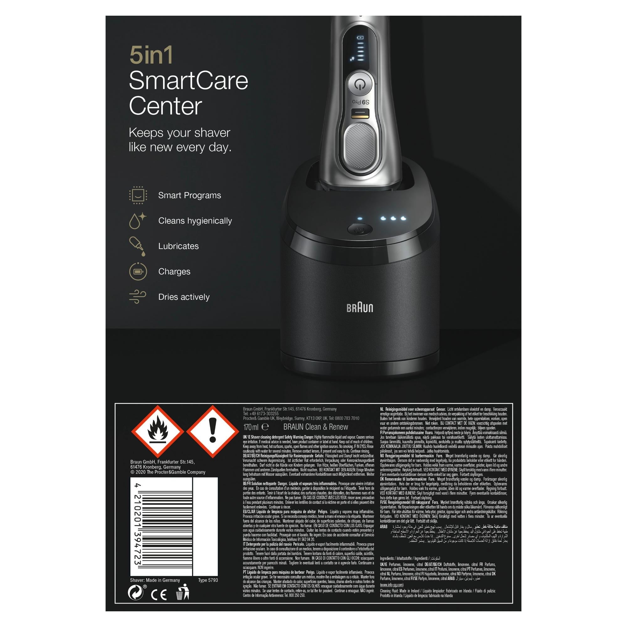 Braun Series 9 Pro 9466cc Elektrorasierer für Herren Wet & Dry