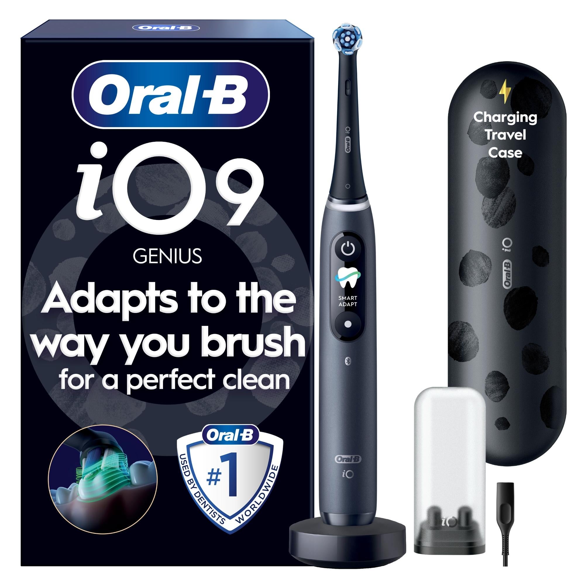Oral-B iO9 Black Oynx Electric Toothbrush + Travel Case | Official