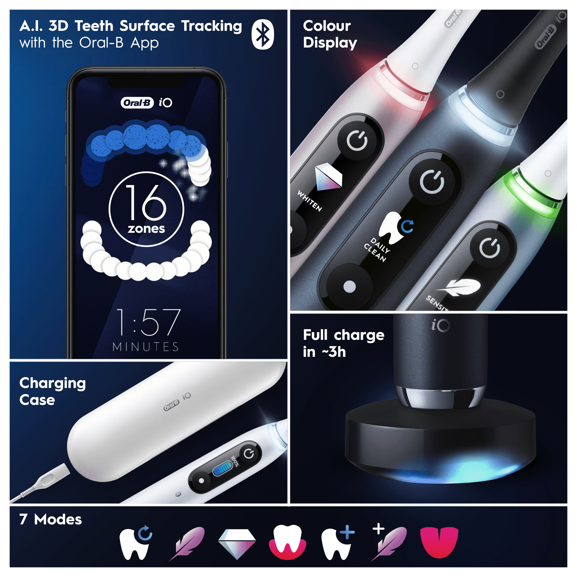 Oral B iO9 Black Onyx Electric Toothbrush with Charging Travel Case | LOOKFANTASTIC Oral B iO9 Black Onyx Electric Toothbrush with Charging Travel Case | LOOKFANTASTIC