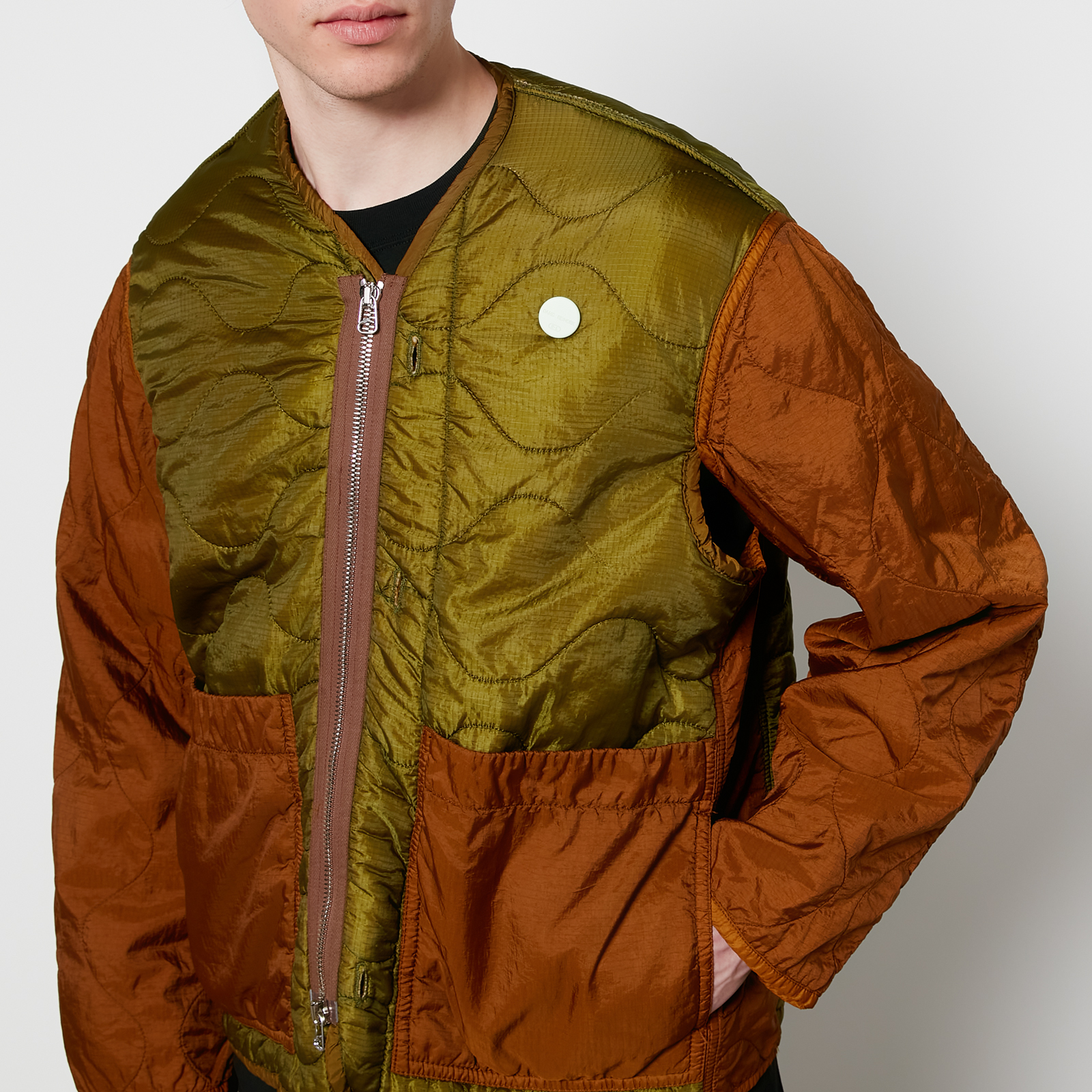 OAMC Men's Re:Work Zipped Liner Jacket - Military Green | Coggles