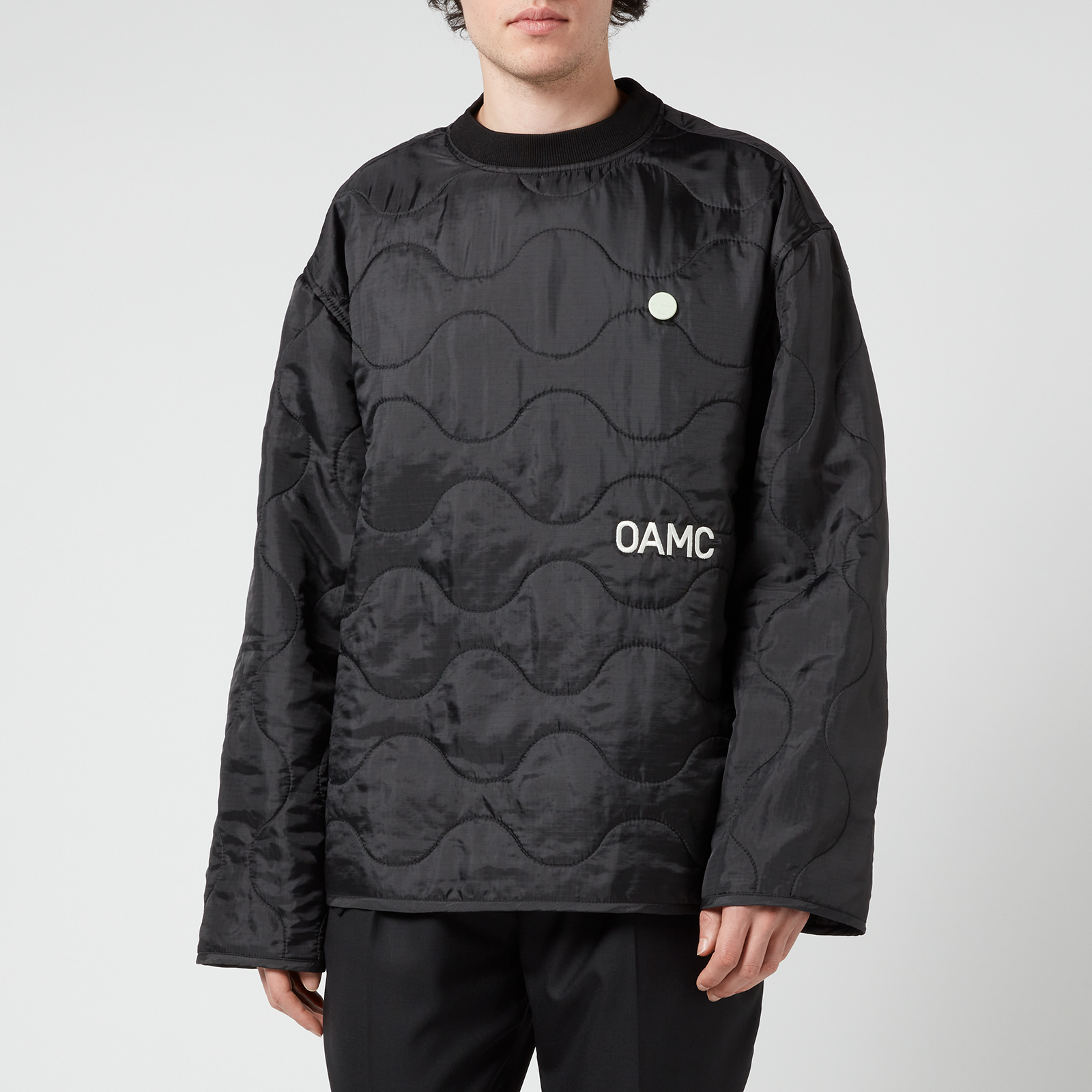 OAMC Men's Re:Work Quilted Crewneck Jacket - Black - S | Coggles