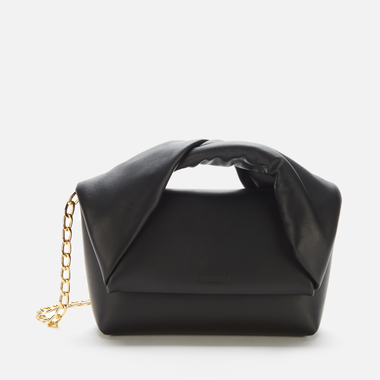 トートバッグ J W ANDERSON Black leather small Twister handbag JW Anderson Twister mini leather tote bag JW Anderson
