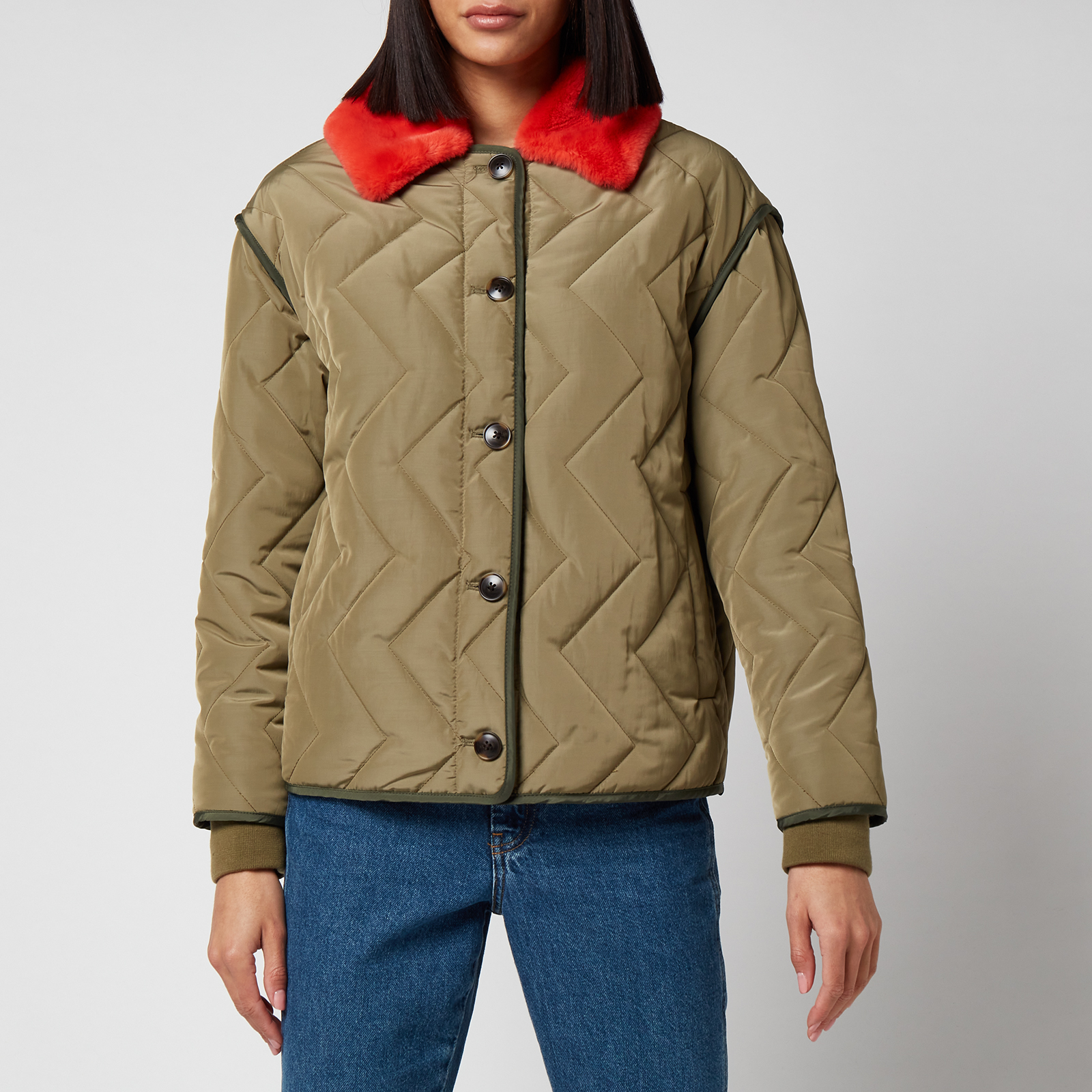 PS Paul Smith Women's Quilted Coat - Green - IT38/UK8 | Coggles PS Paul Smith Women's Quilted Coat - Green - IT38/UK8 | Coggles