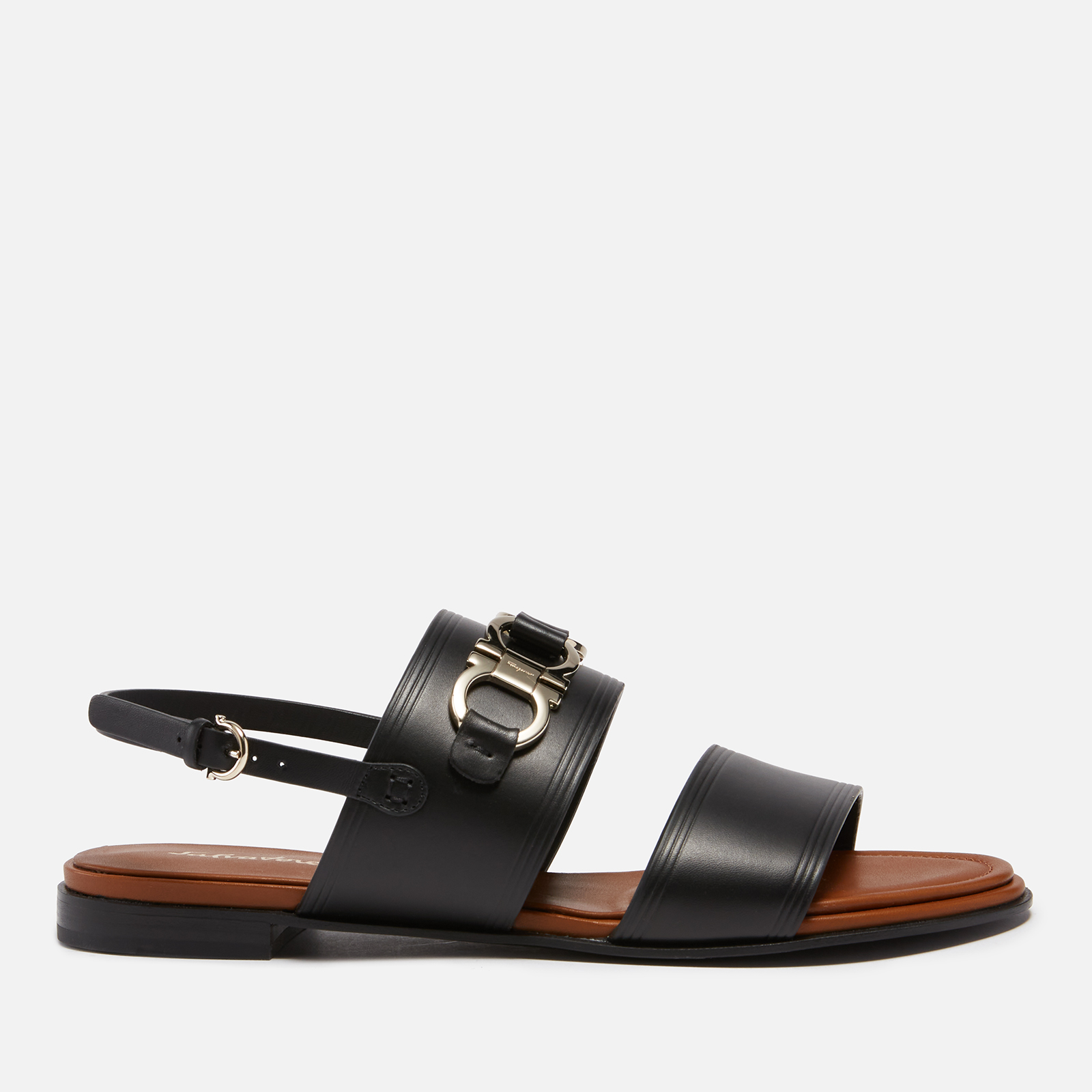 Salvatore Ferragamo Women's Chaim 10 Leather Sandals - Black | Coggles
