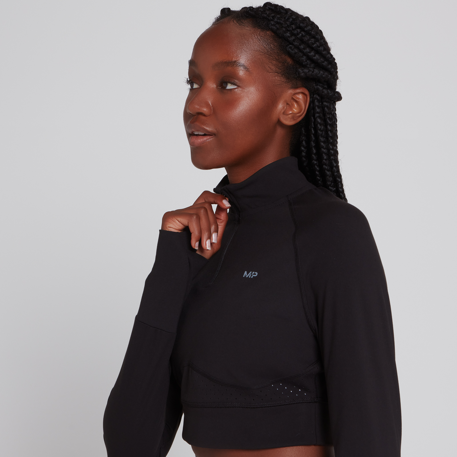 MYPROTEIN - NNP MP Women's Power Ultra Cropped 1/4 Zip Top - Black