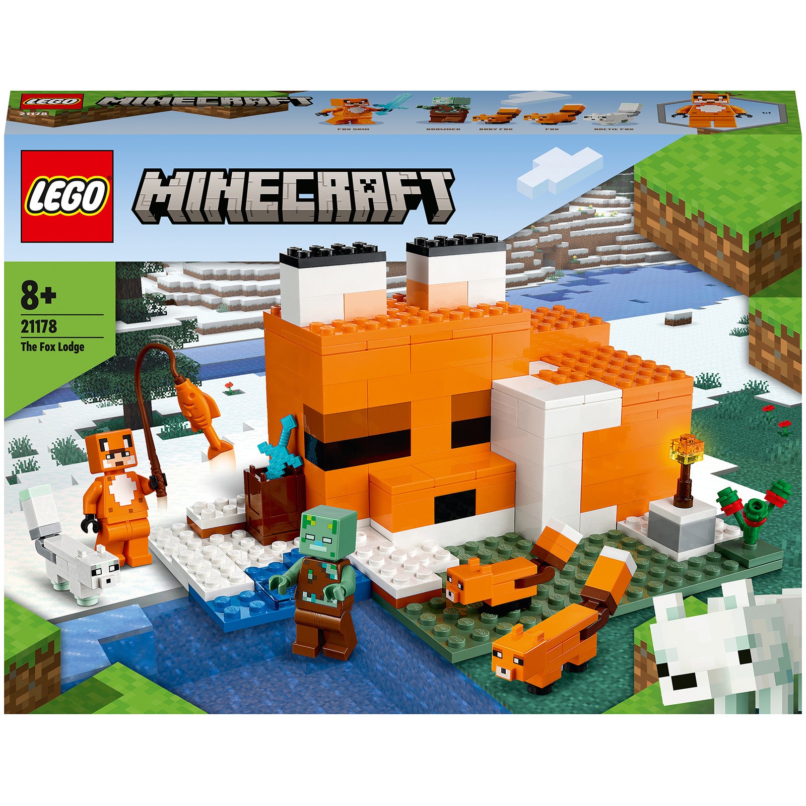 LEGO Minecraft: The Fox Lodge House Animals Toy (21178) | Zavvi UK
