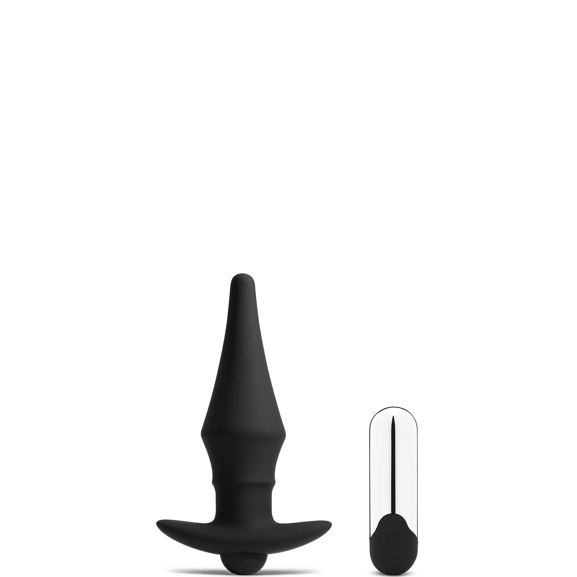 tanga con plug anal Vibra-Crescent Silicone Vibrating Dual-Ended Curved Anal Dildo main image 1