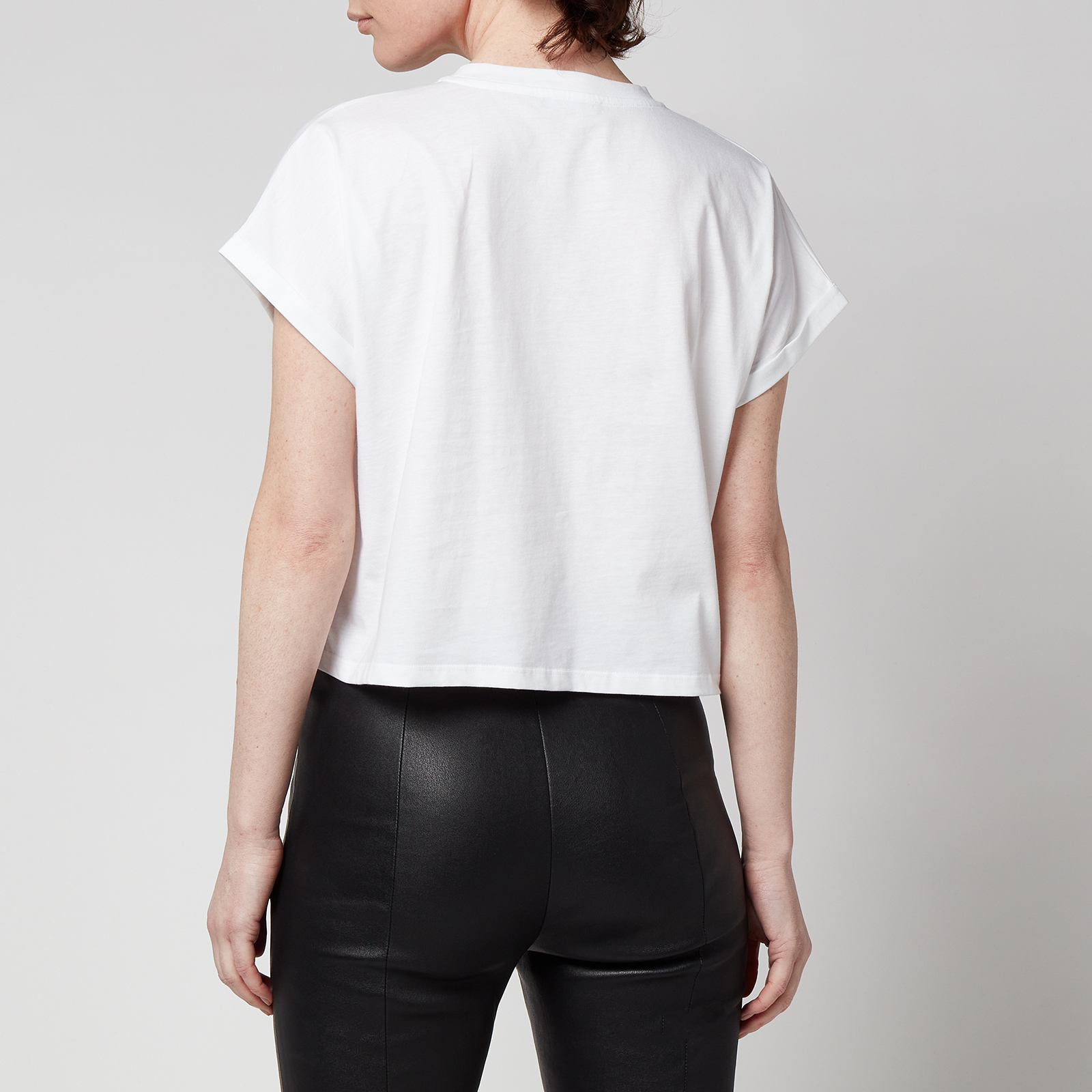 Balmain Women's Cropped Flock Detail T-Shirt - White - XS