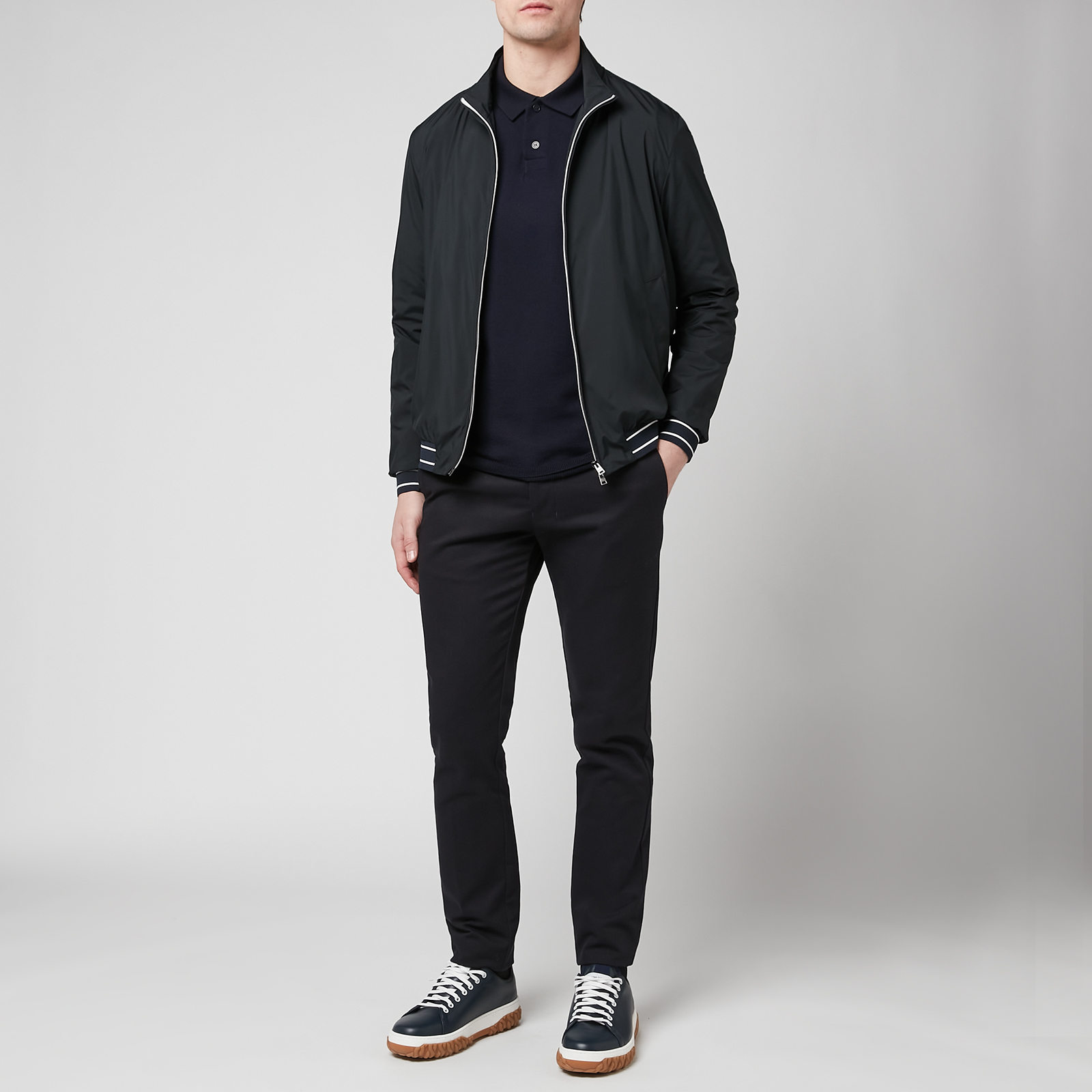 Herno Men's Microfibre Bomber Jacket - Blue Navy - 46/S