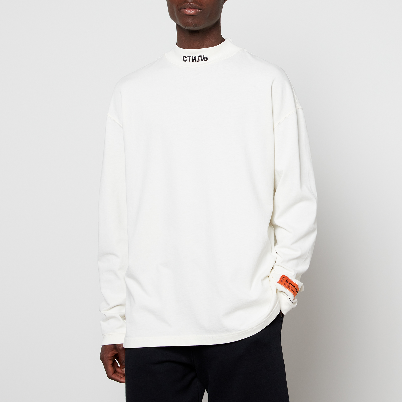 Heron Preston Men's Turtleneck Long Sleeve Top - White - S Heron Preston Men's Turtleneck Long Sleeve Top - White - S