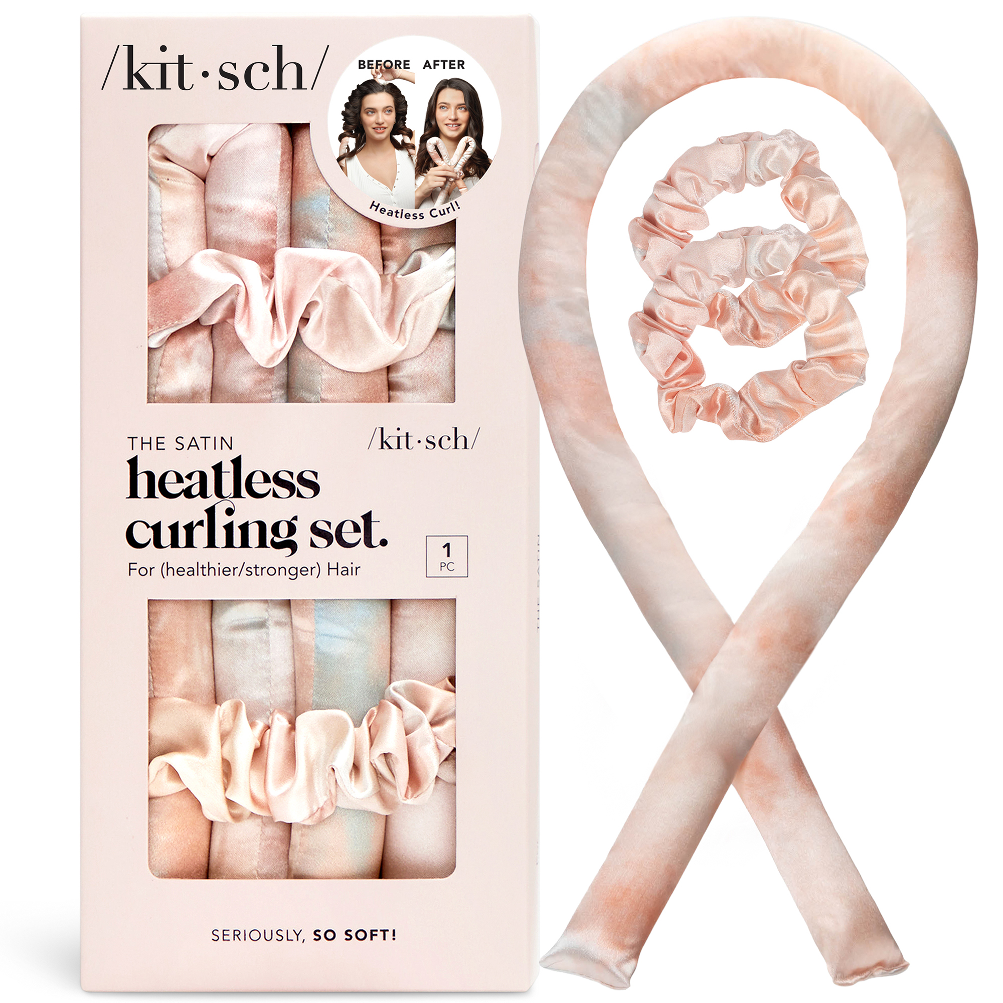 cult Kitsch Satin Heatless Curling Set - Sunset Tie Dye