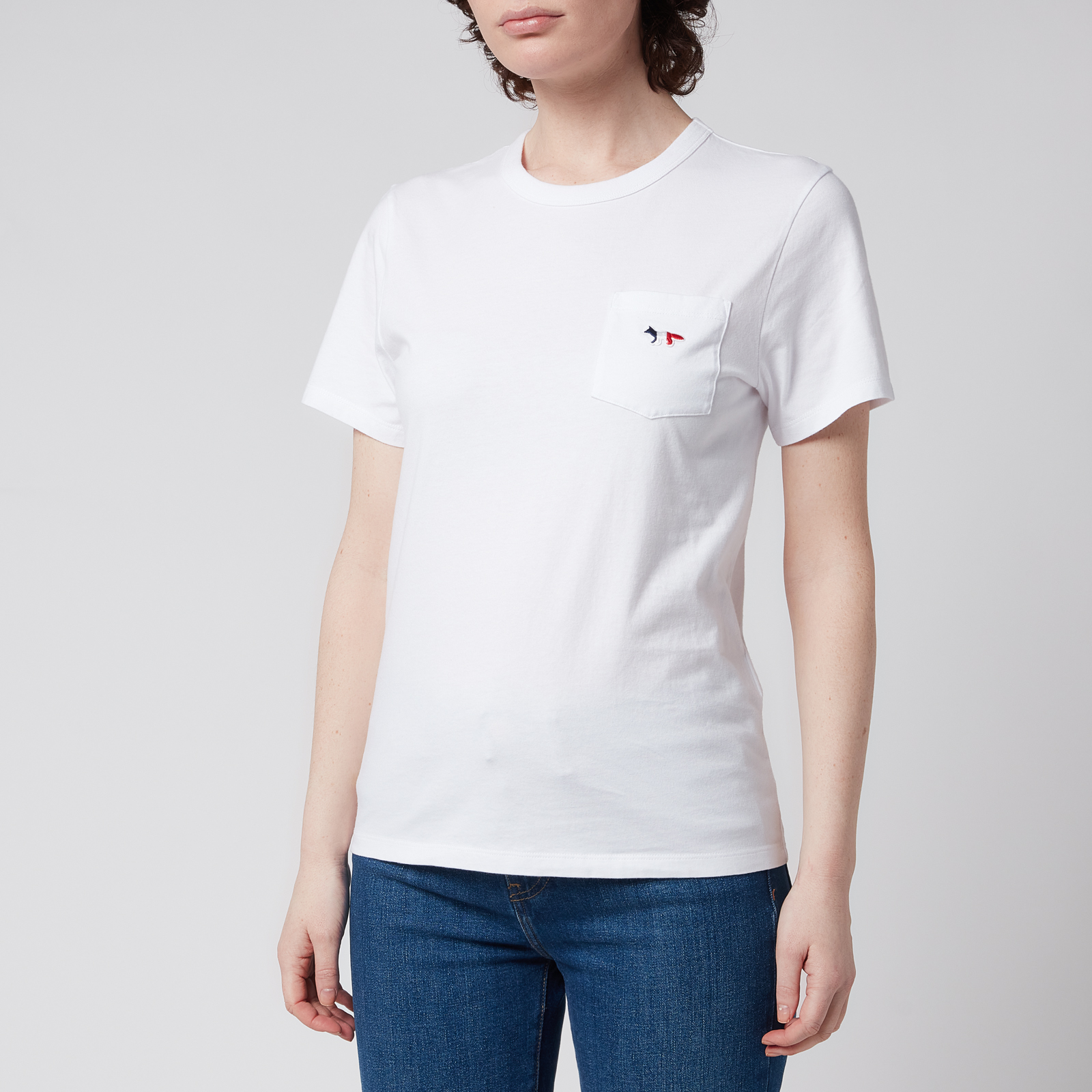 Maison Kitsuné Women's Tricolor Fox Patch Pocket T-Shirt