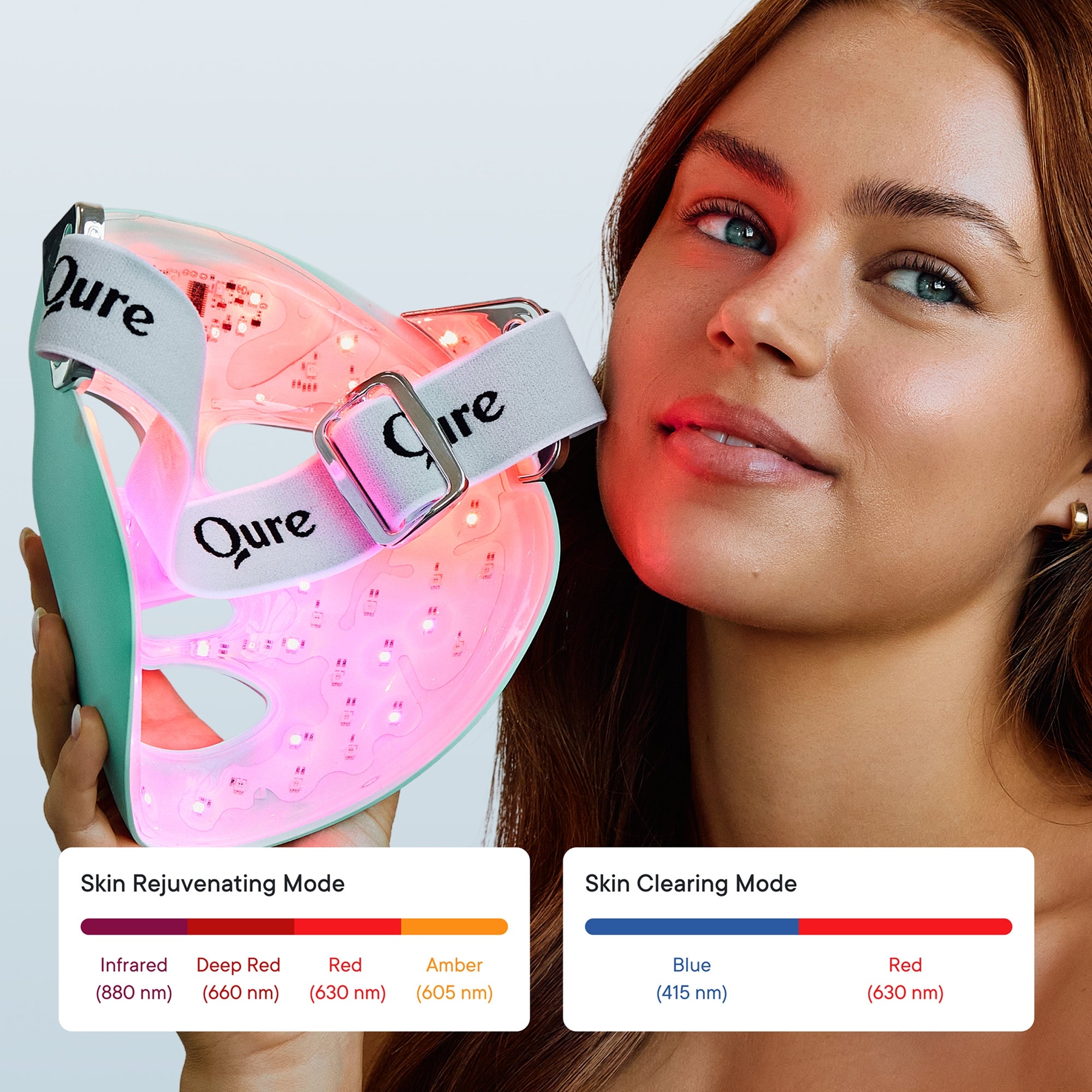 Qure Skincare Q-Rejuvalight Pro LED Light Therapy Mask 200g | Cult 