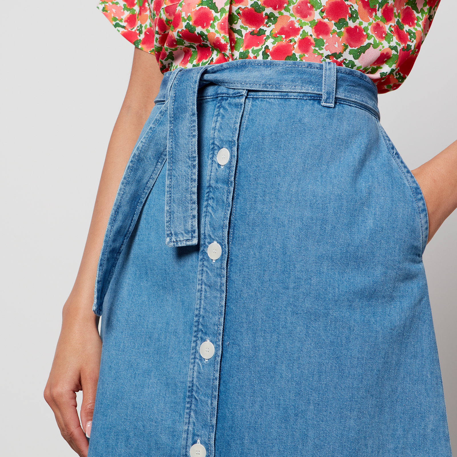 A.P.C. Women's Nancy Skirt - Washed Denim - FR 34/UK 6 | Coggles