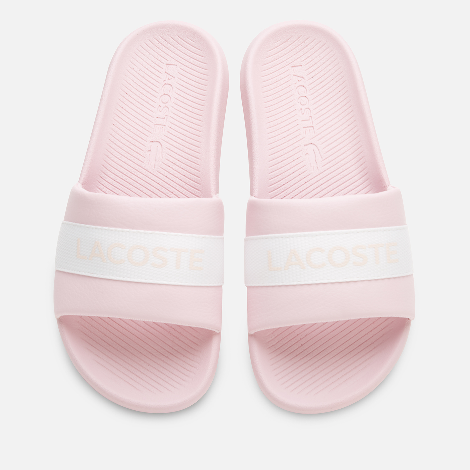 Pink lacoste sliders online