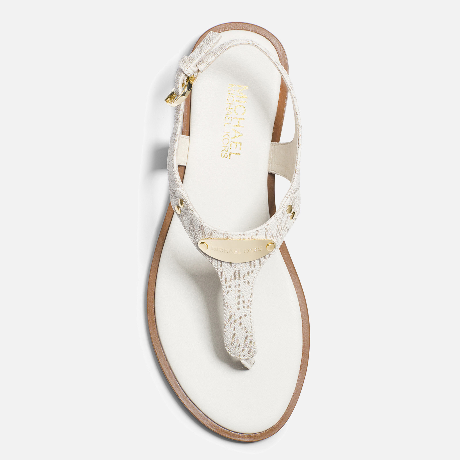 MICHAEL Michael Kors Women s MK Plate Toe Post Sandals Vanilla