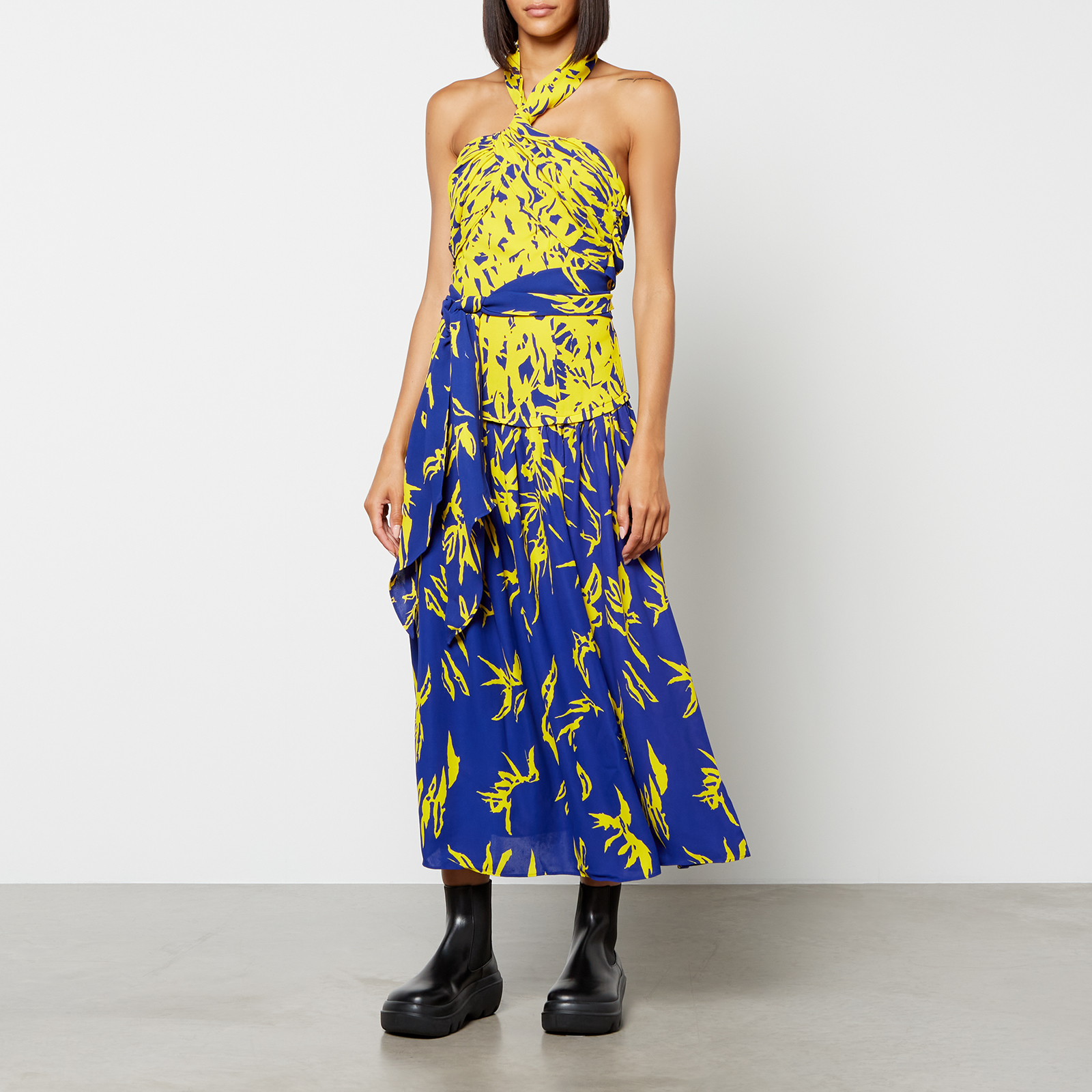 Proenza Schouler Women s Degrade Floral Halter Dress Cobalt Mult