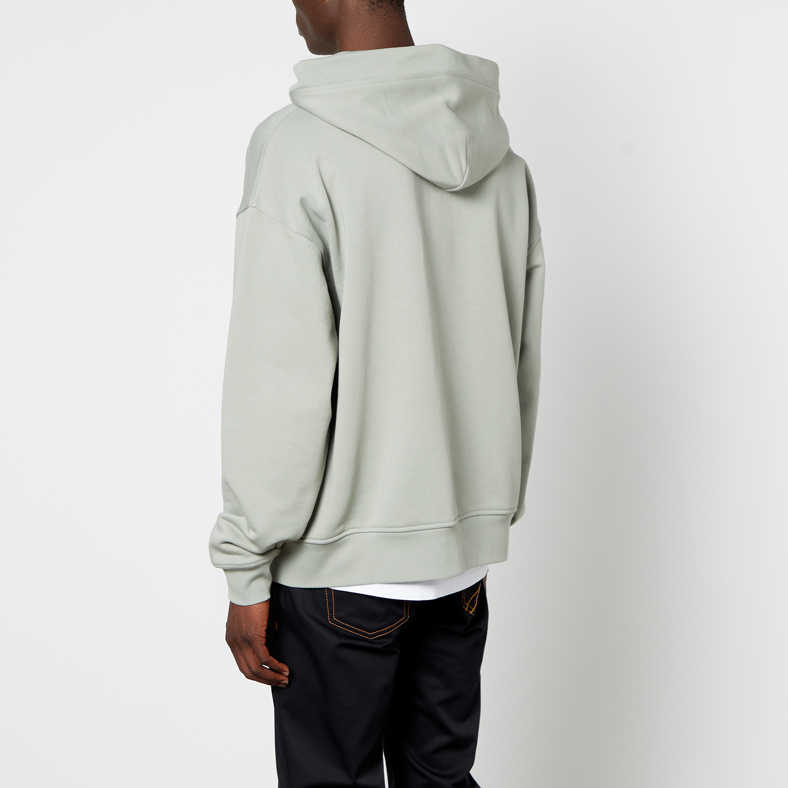 Stylish Men's Black Vivienne Westwood Taped Zip Hoodie