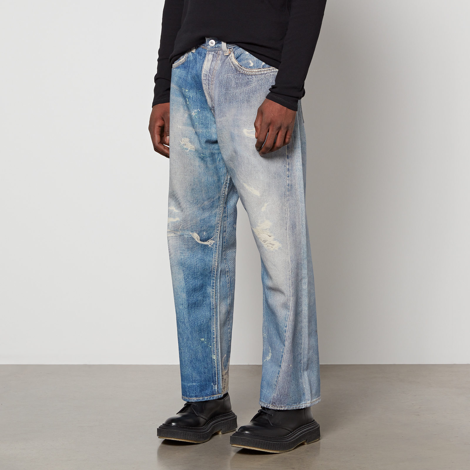 Our Legacy Third Cut Distressed Denim Wide-Leg Jeans | Coggles