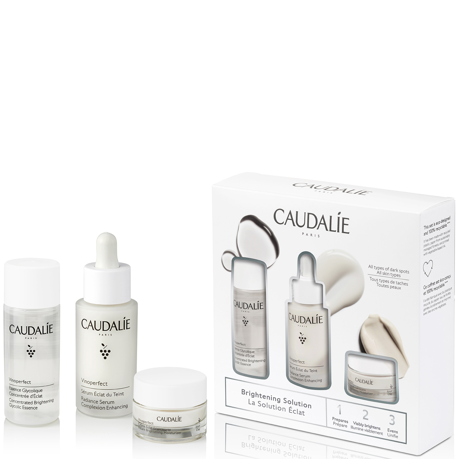 CAUDALIE Vinoperfect 美白エッセンス セット Caudalie Vinoperfect Face & Eye Brightening - Planet Beauty