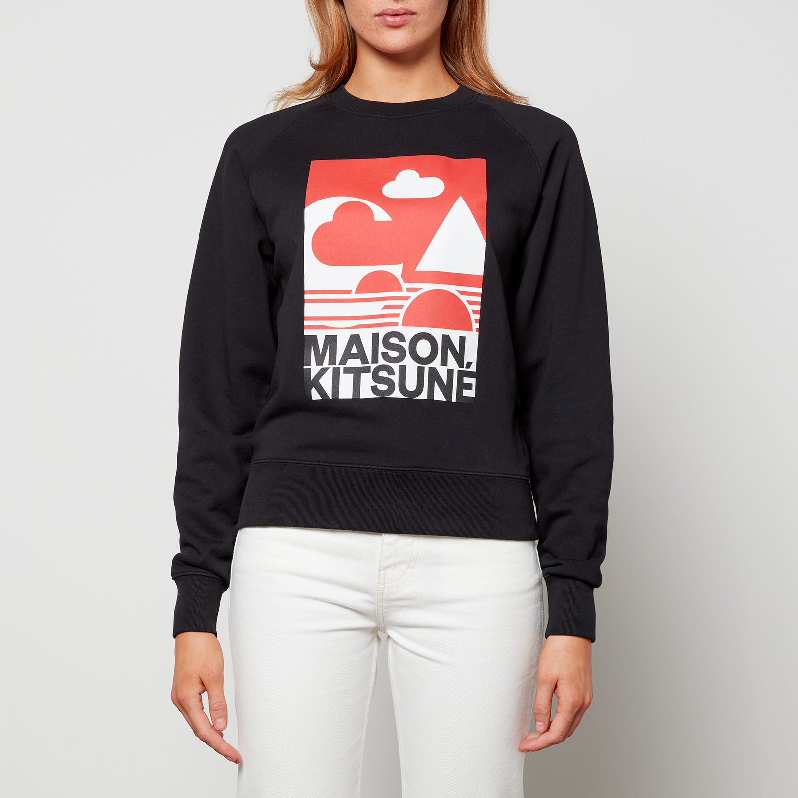 Maison Kitsuné Women's Red Anthony Burrill Adjusted Sweatshirt - Black |  Coggles