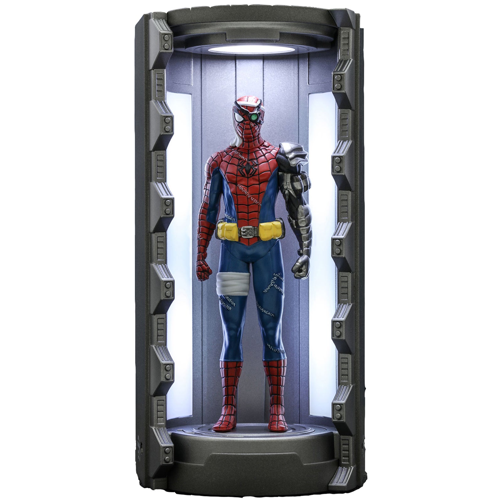 Figure Compact Hot Toys Marvel's Spider-Man Cyborg Suit with Spider-Man Armory Video ...