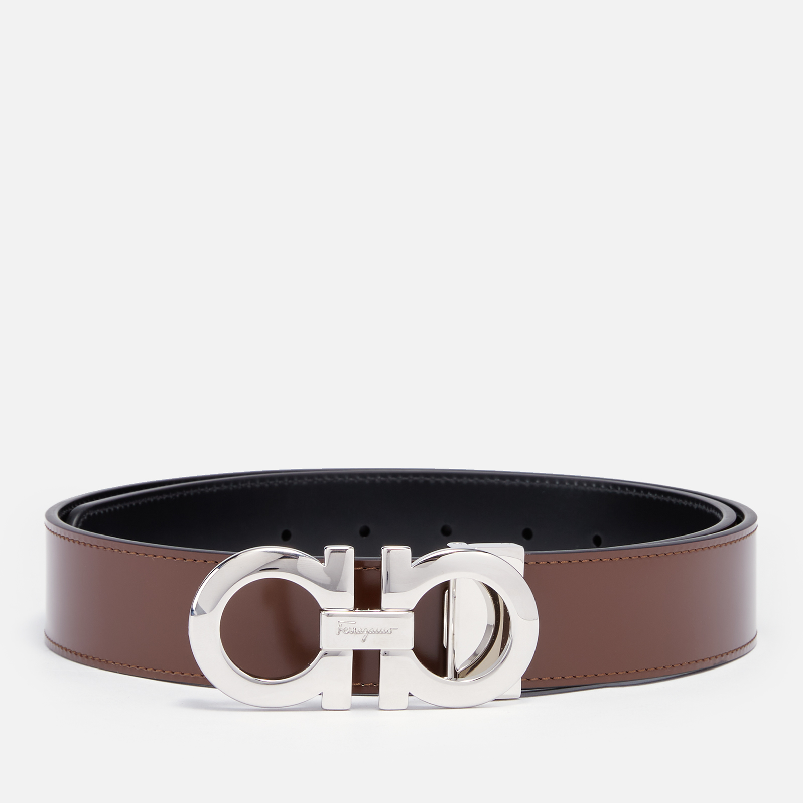 ベルト SALVATORE FERRAGAMO SAND LEATHER REVERSIBLE BELT Sand leather reversible belt – G&B
