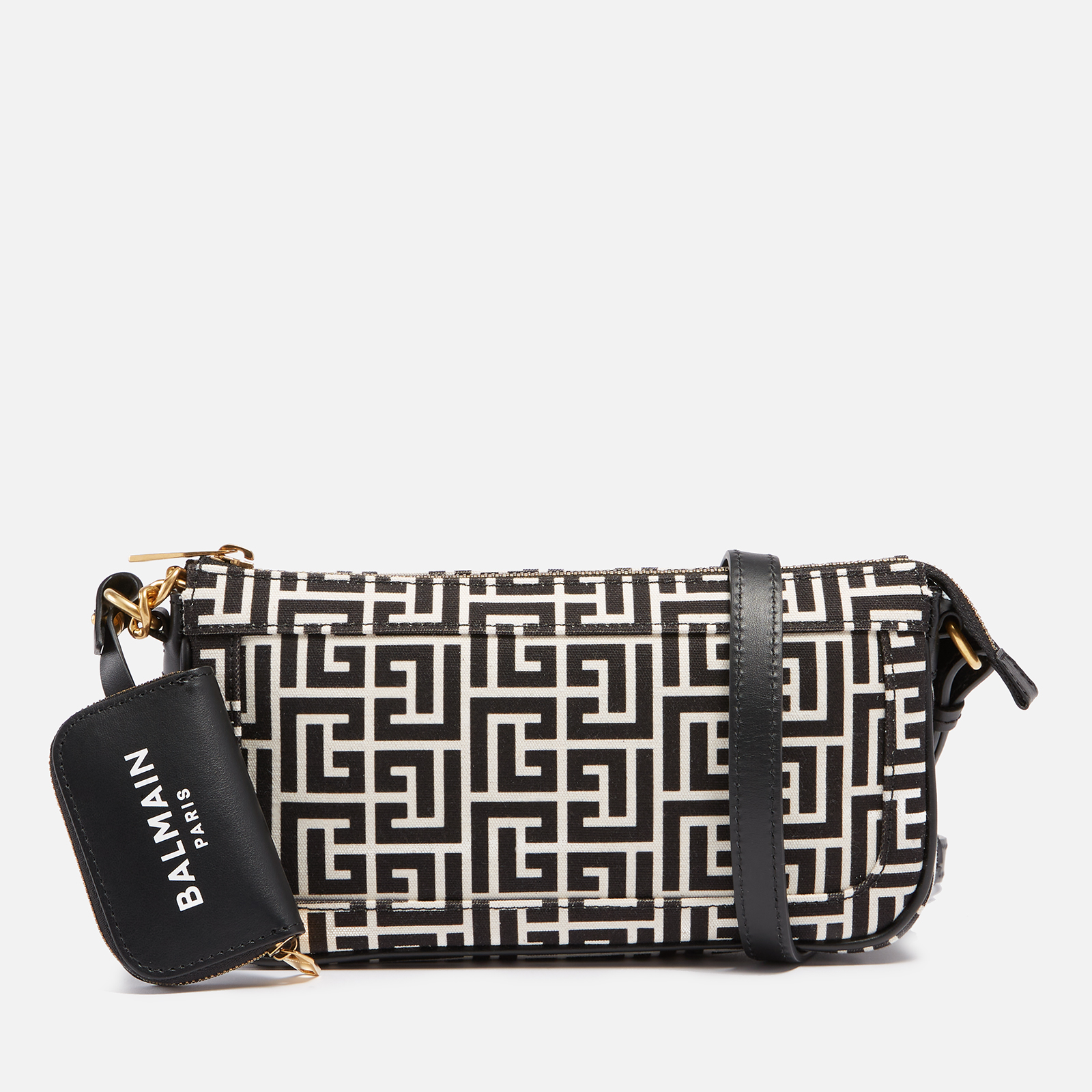 Balmain Women's B-Army Canvas Print Monogram Chain Pouch Bag - Ivoire ...