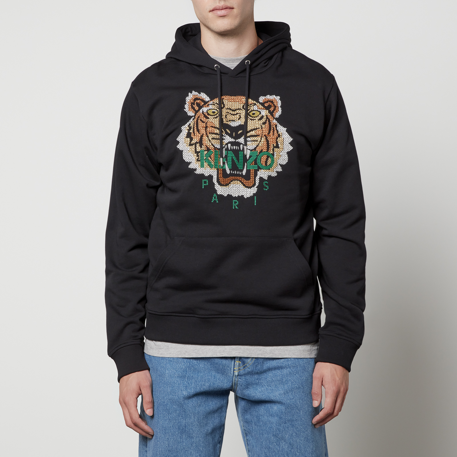 Mens Kenzo black Cross-Stitch Icon Tiger Sweatshirt