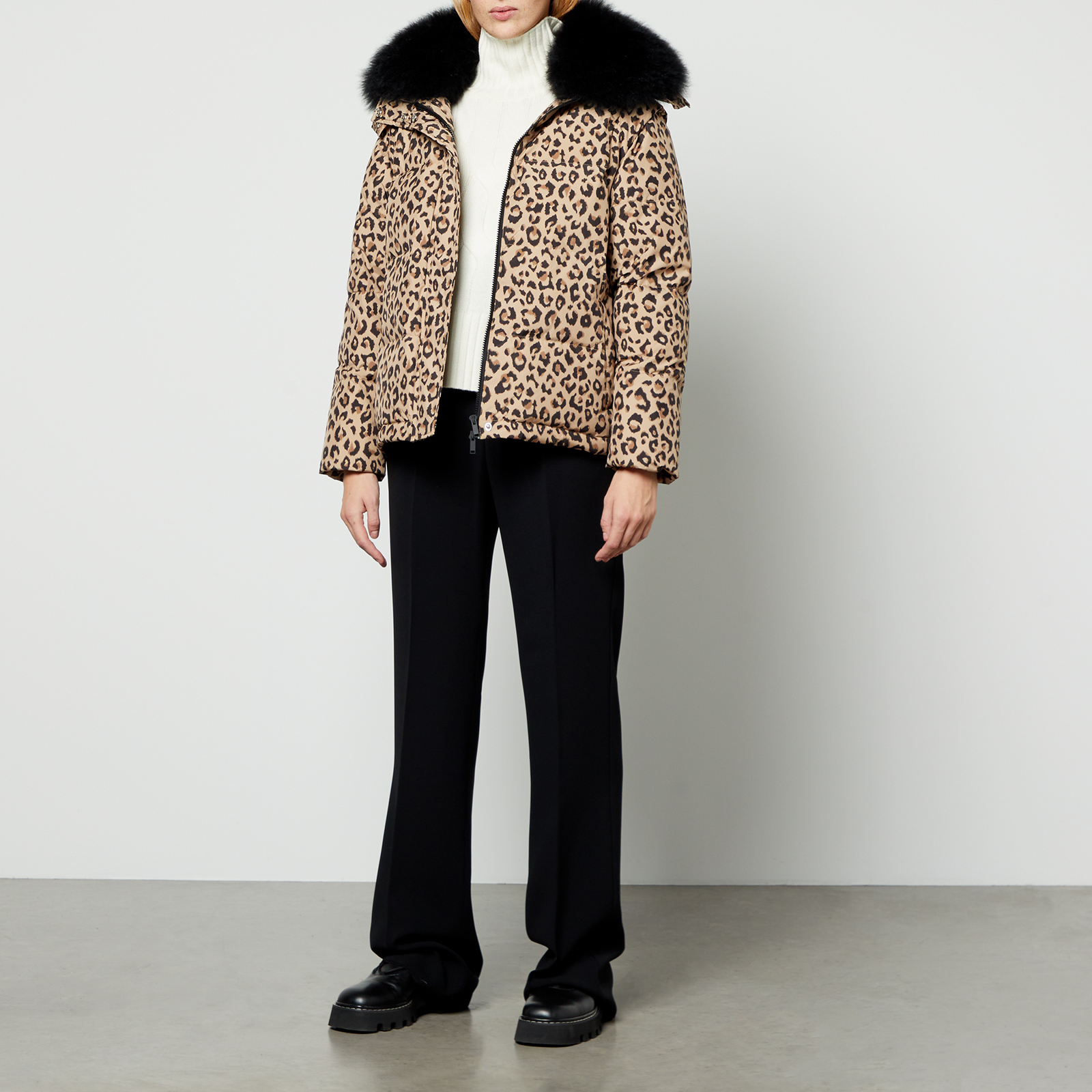 Yves salomon store leopard coat