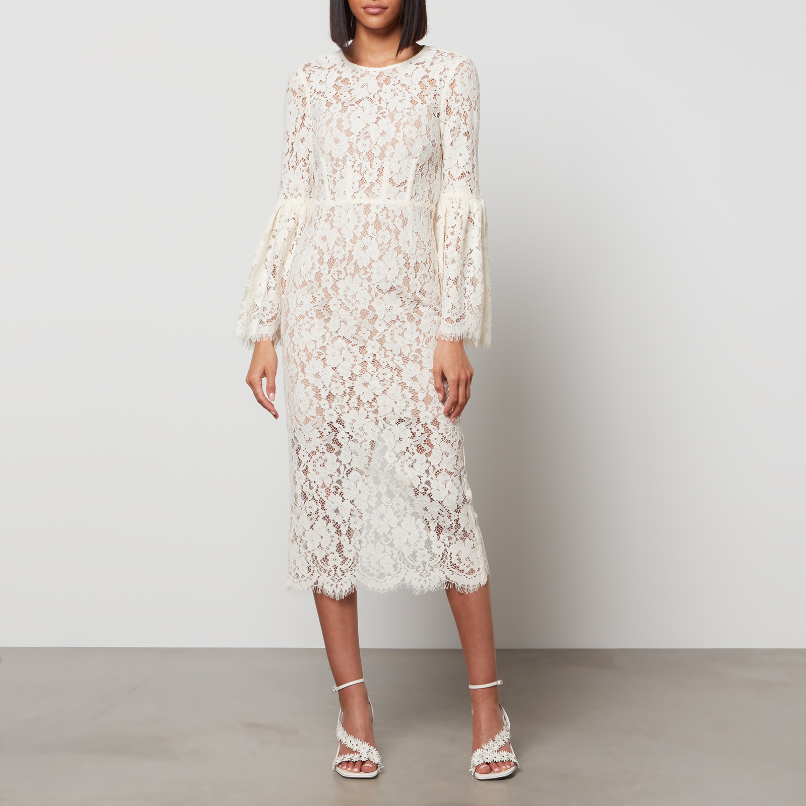 Self-Portrait Women's Lace Midi Dress - Ivory Cotton | Coggles