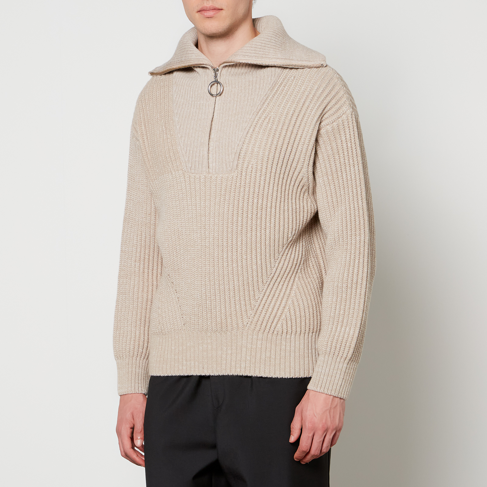 【RECTO】 FUR COLLAR VIRGIN WOOL BLEND JUMPER RECTO