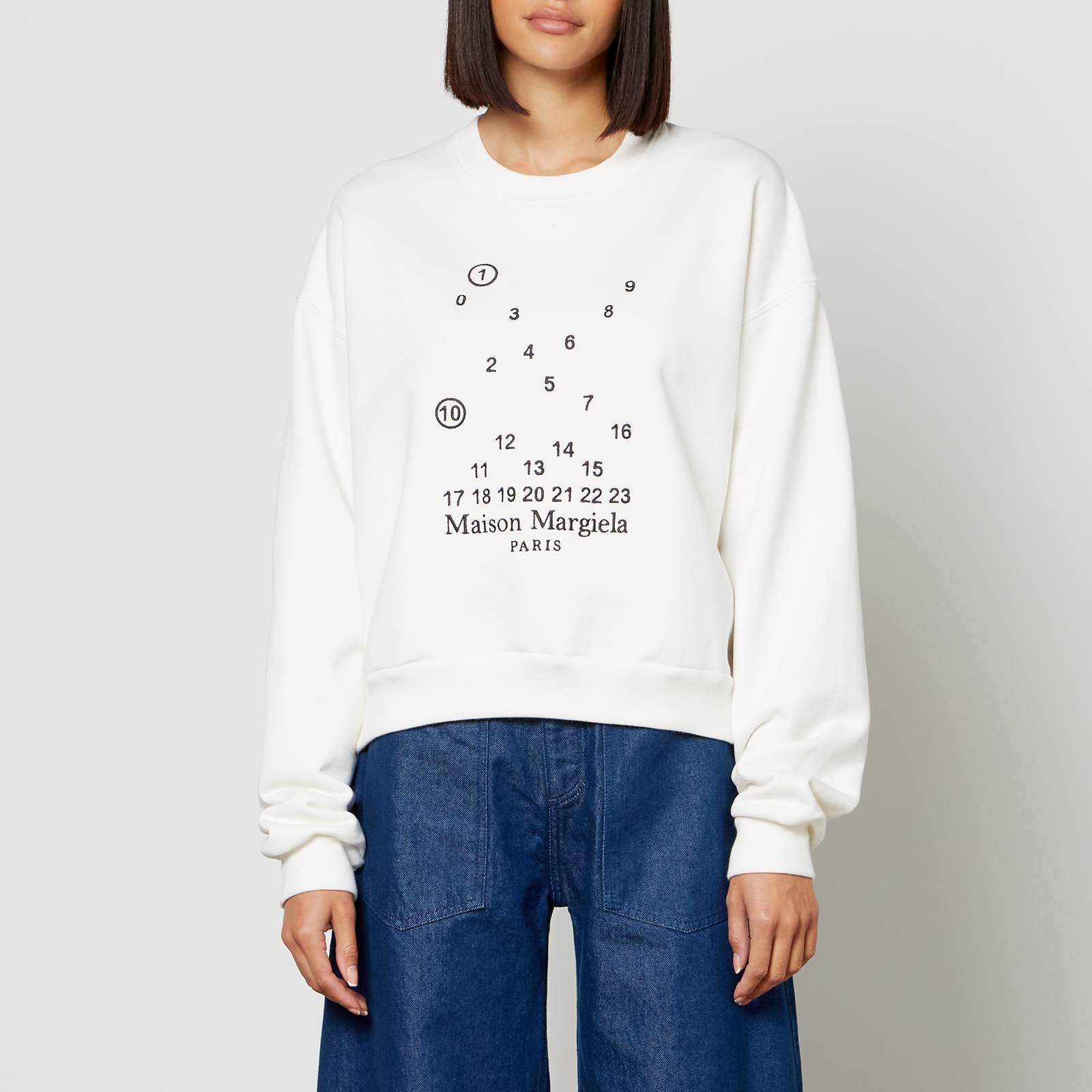 Maison Margiela Numbers Cotton-Jersey Sweatshirt - XS | Coggles Maison Margiela Numbers Cotton-Jersey Sweatshirt - XS | Coggles