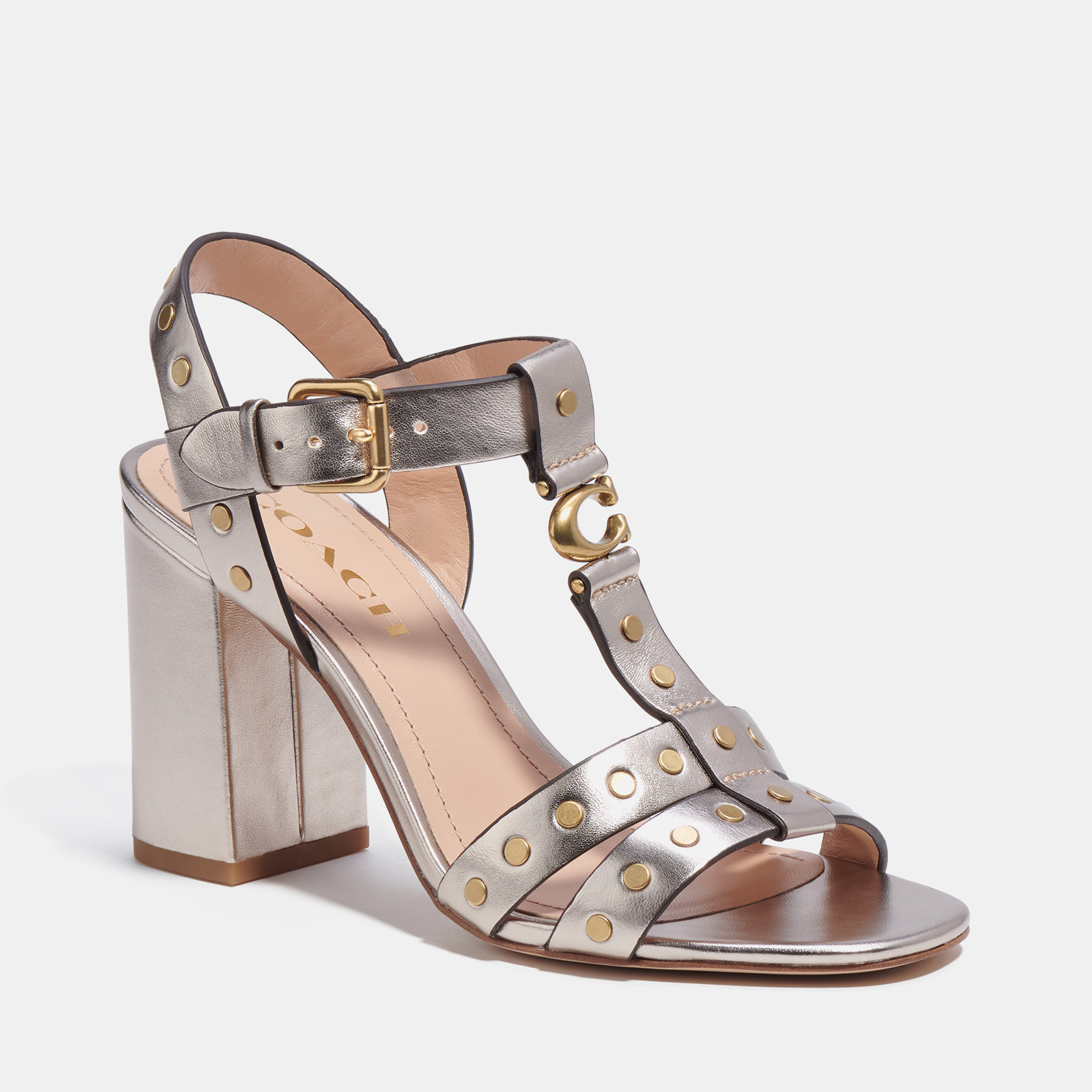 Mid heel sandal hot sale with coach link