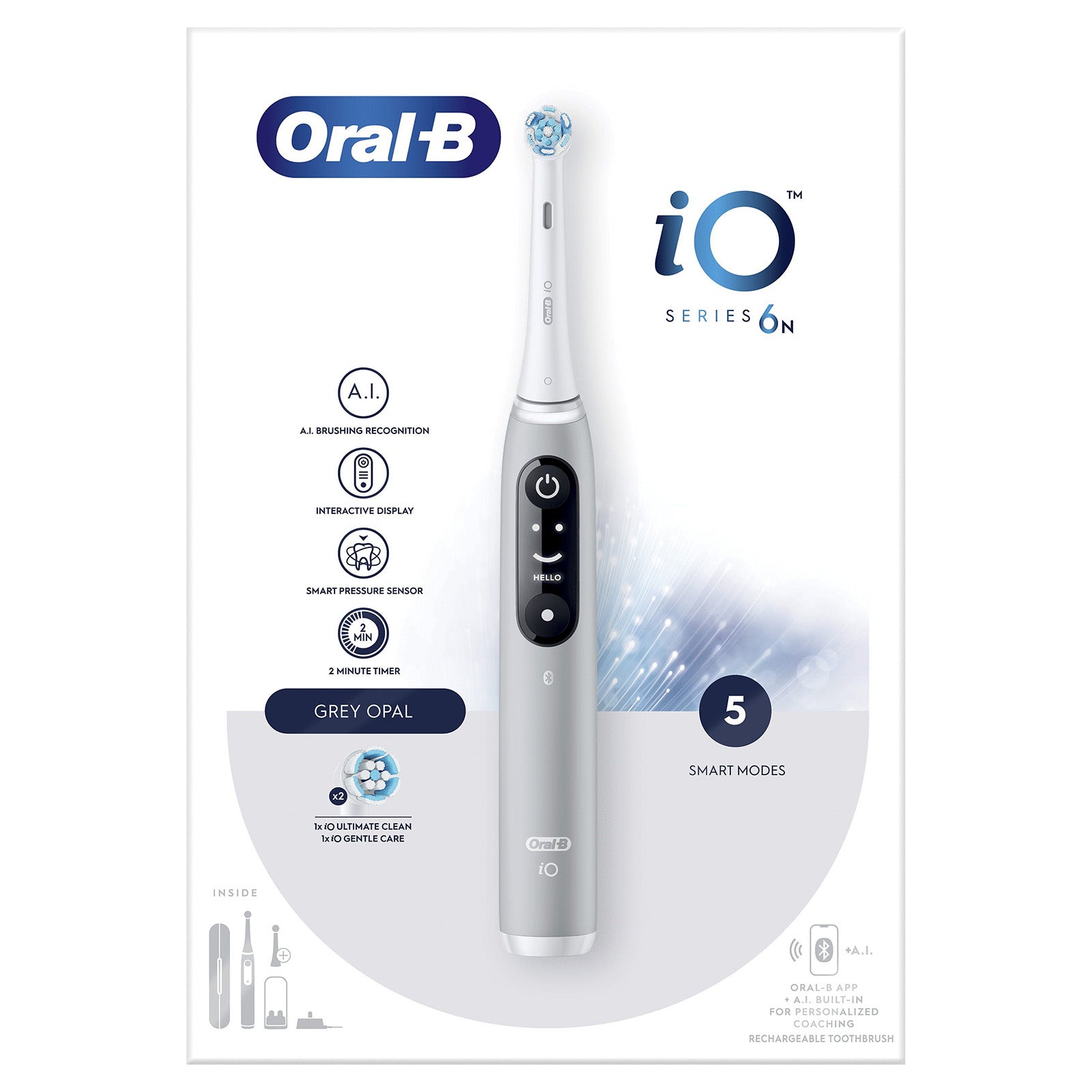 Oral B iO Series 6N Grey Opal Electric Toothbrush | Official Oral