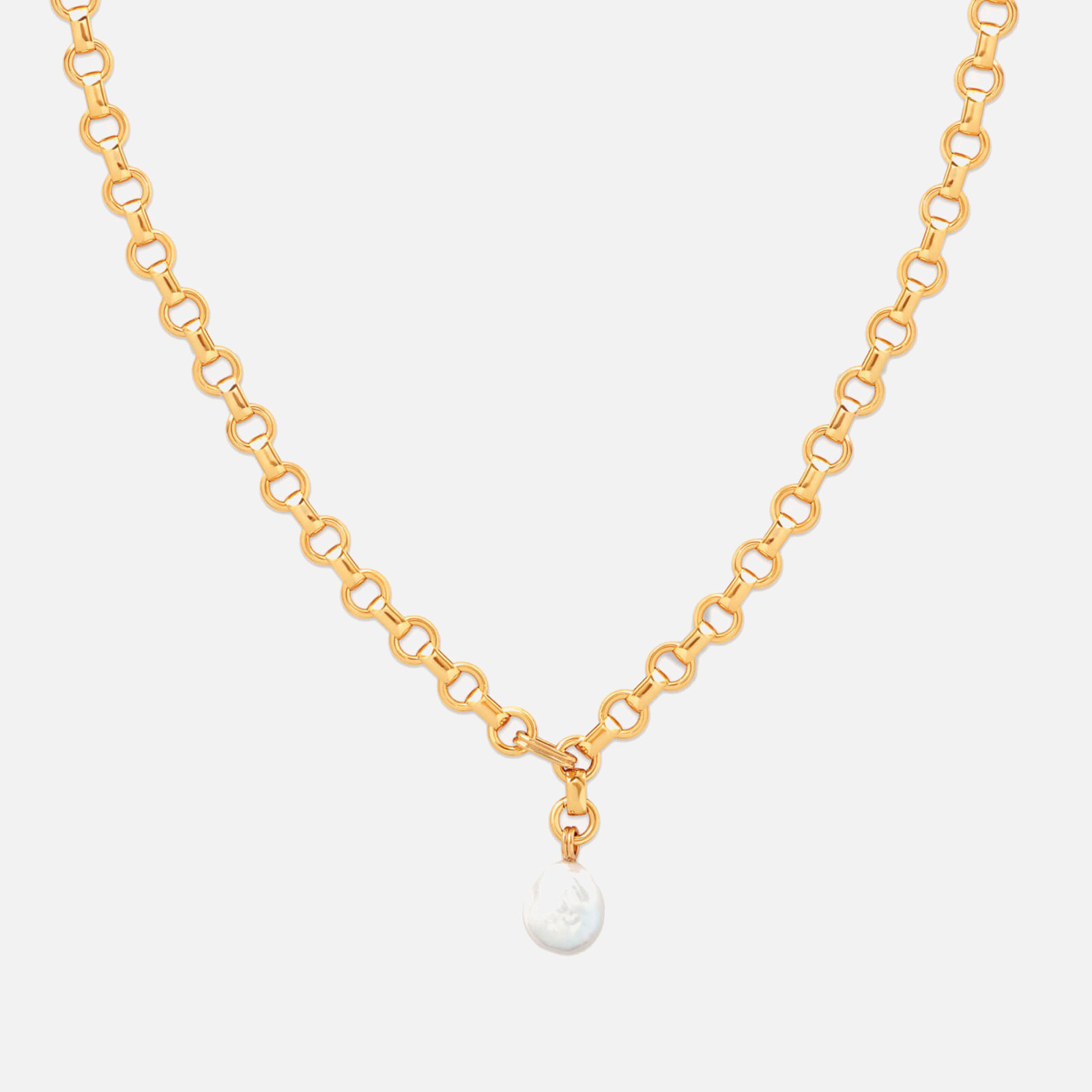 miyu Astrid & Miyu Women's Twilight Chain Huggies - Gold | Coggles