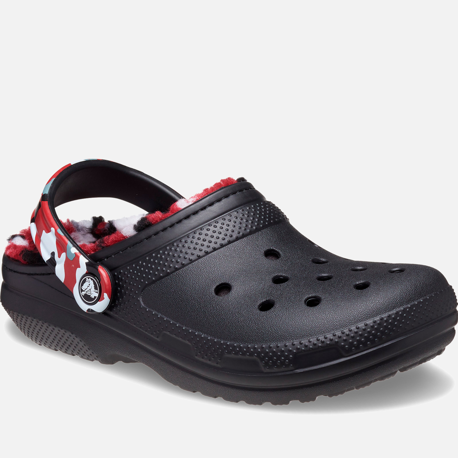 Red crocs best sale with black fur