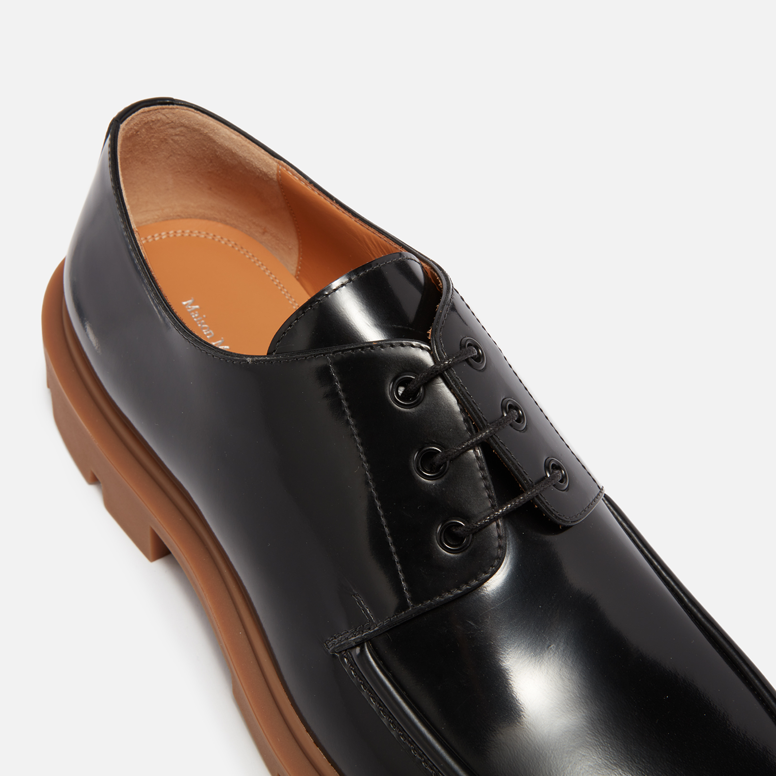 Maison Margiela Coated Leather Derby Shoes - UK 7 | Coggles