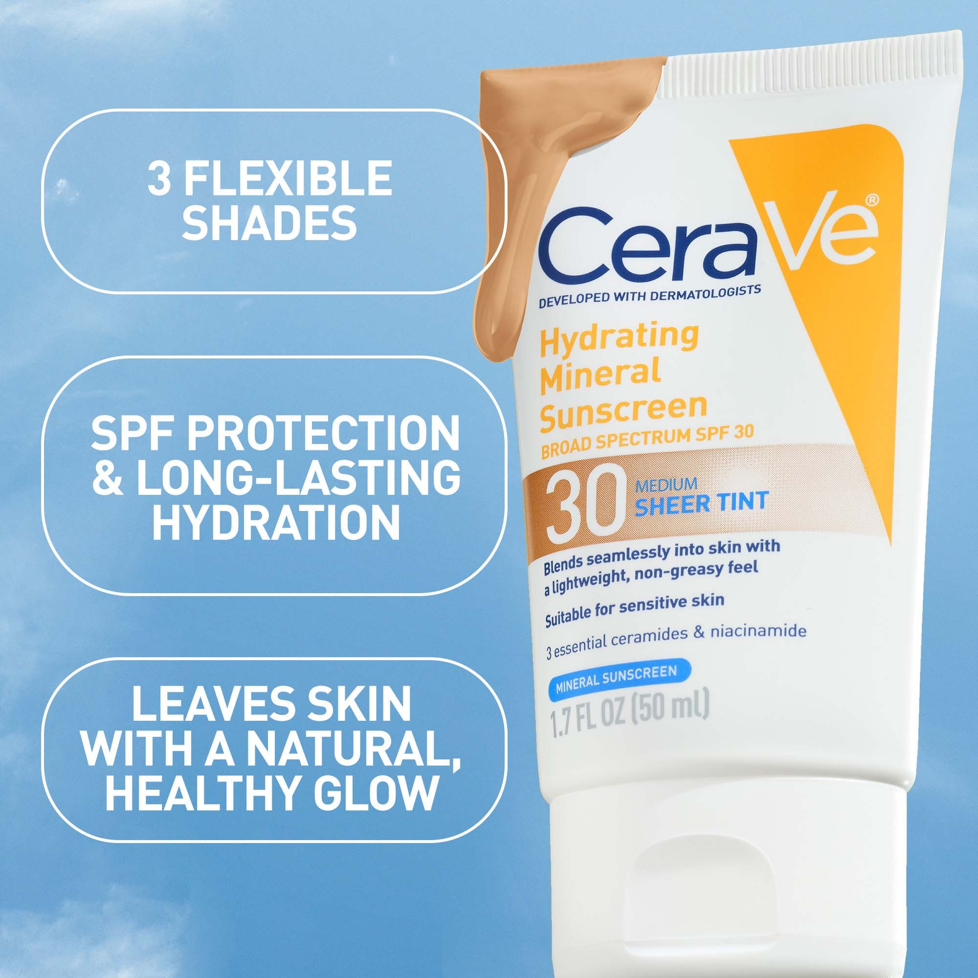 CeraVe Hydrating Mineral Face Sheer Tint Sunscreen SPF 30 Screenshot