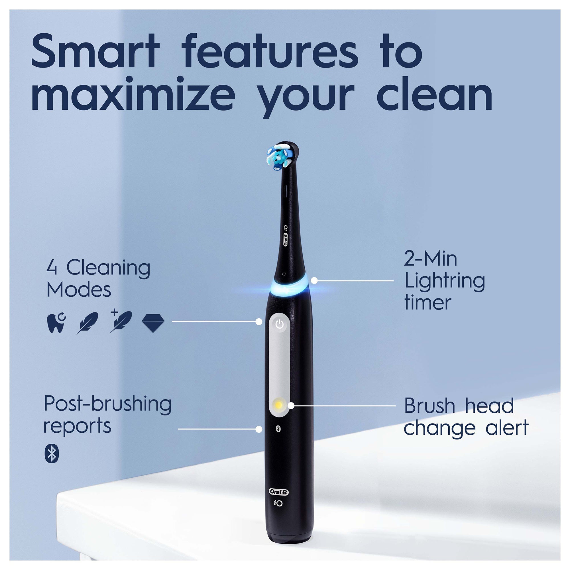 Oral-B iO4 Matte Black Electric Toothbrush with Travel Case