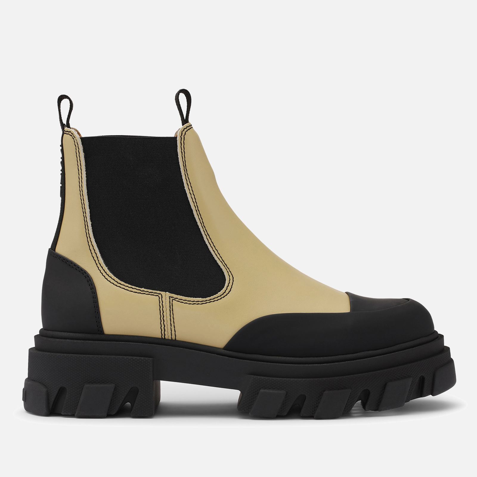 Ganni Low Rise Leather Chelsea Boots Coggles